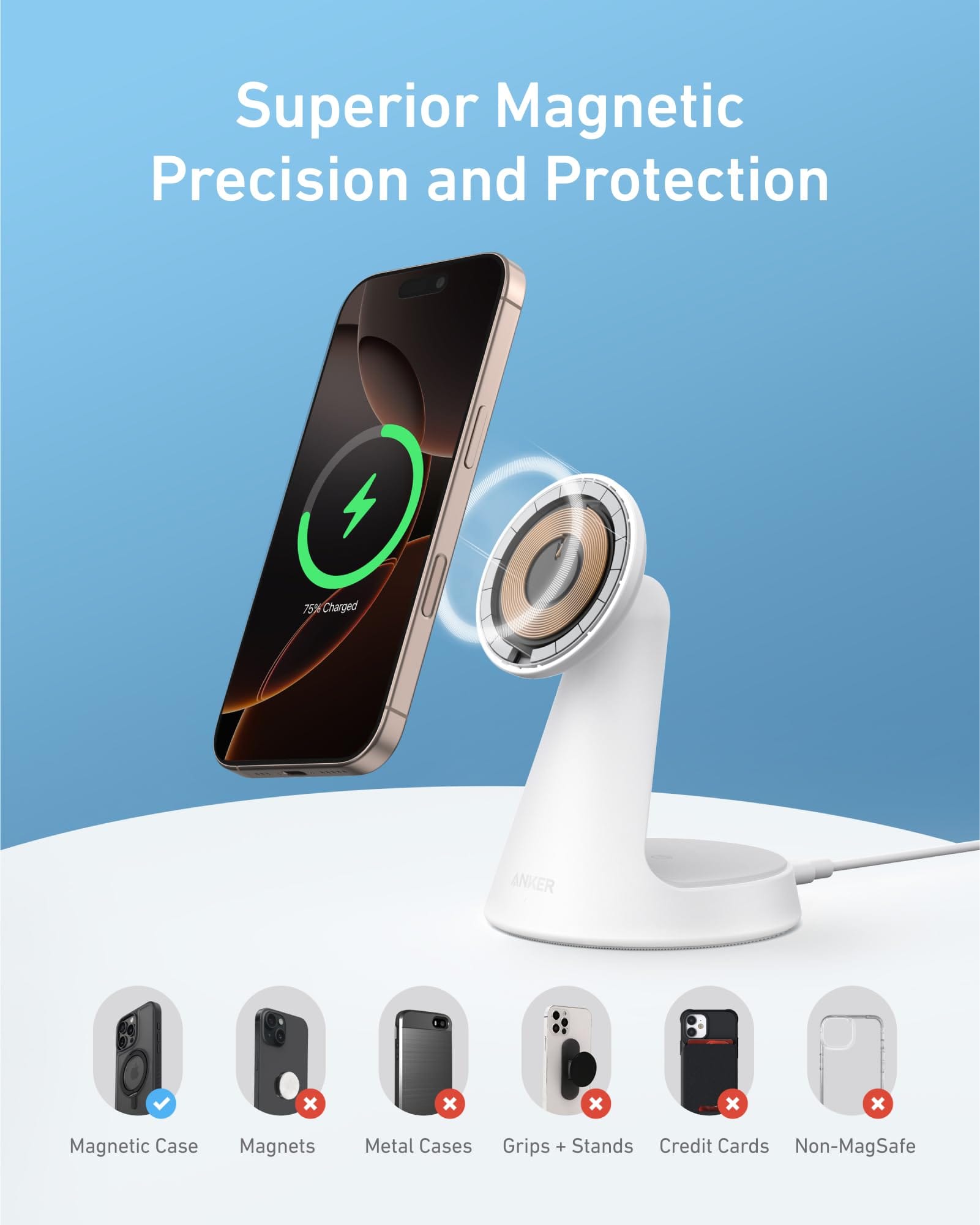 Anker Anker MagGo Wireless Charger (2-in-1, Dock Stand) with USB-C Cable BOA available in Joshua Tree at JT Trading Post