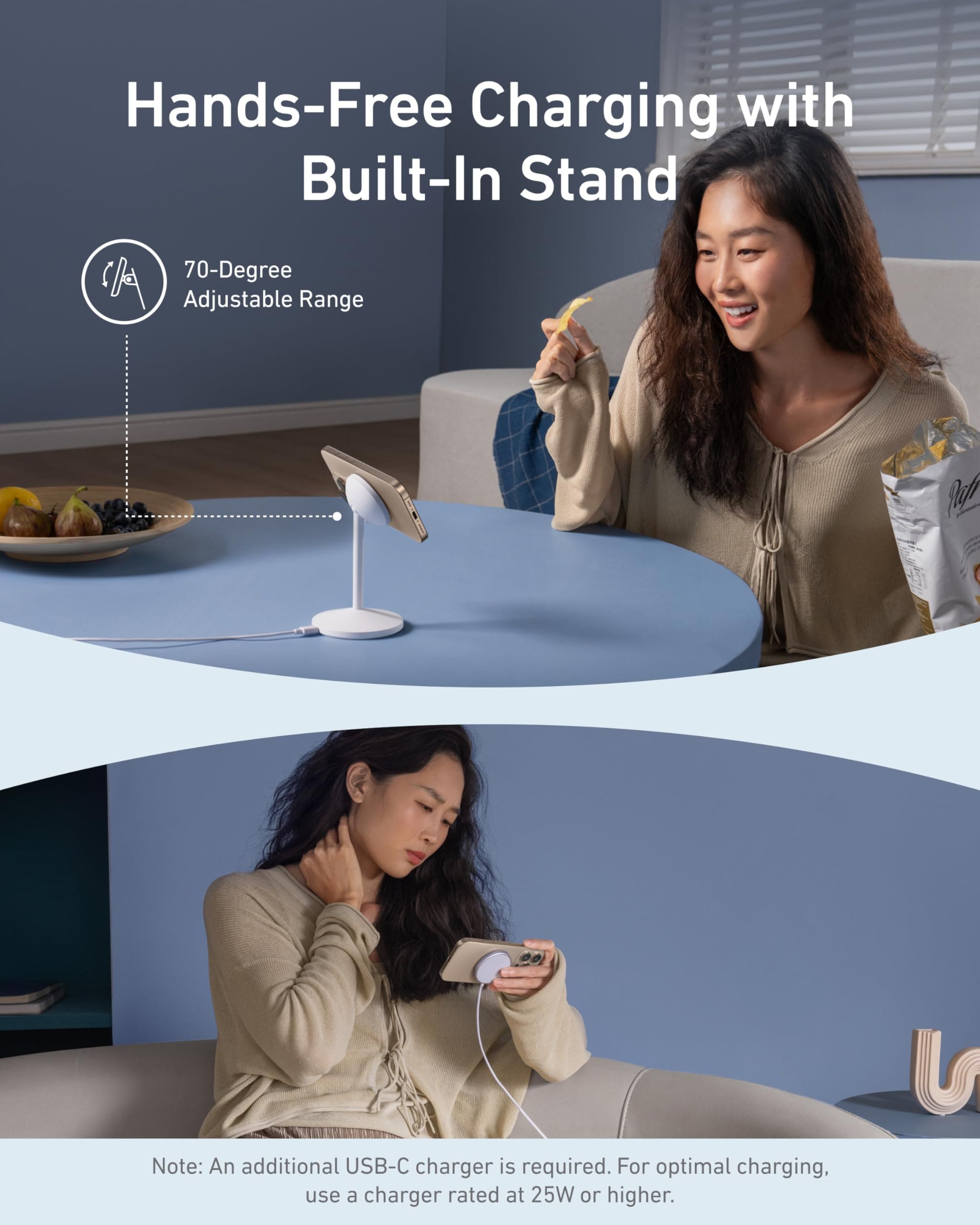 Anker Anker MagGo Wireless Charger (Stand) with Adapter and Cable BOA available in Joshua Tree at JT Trading Post