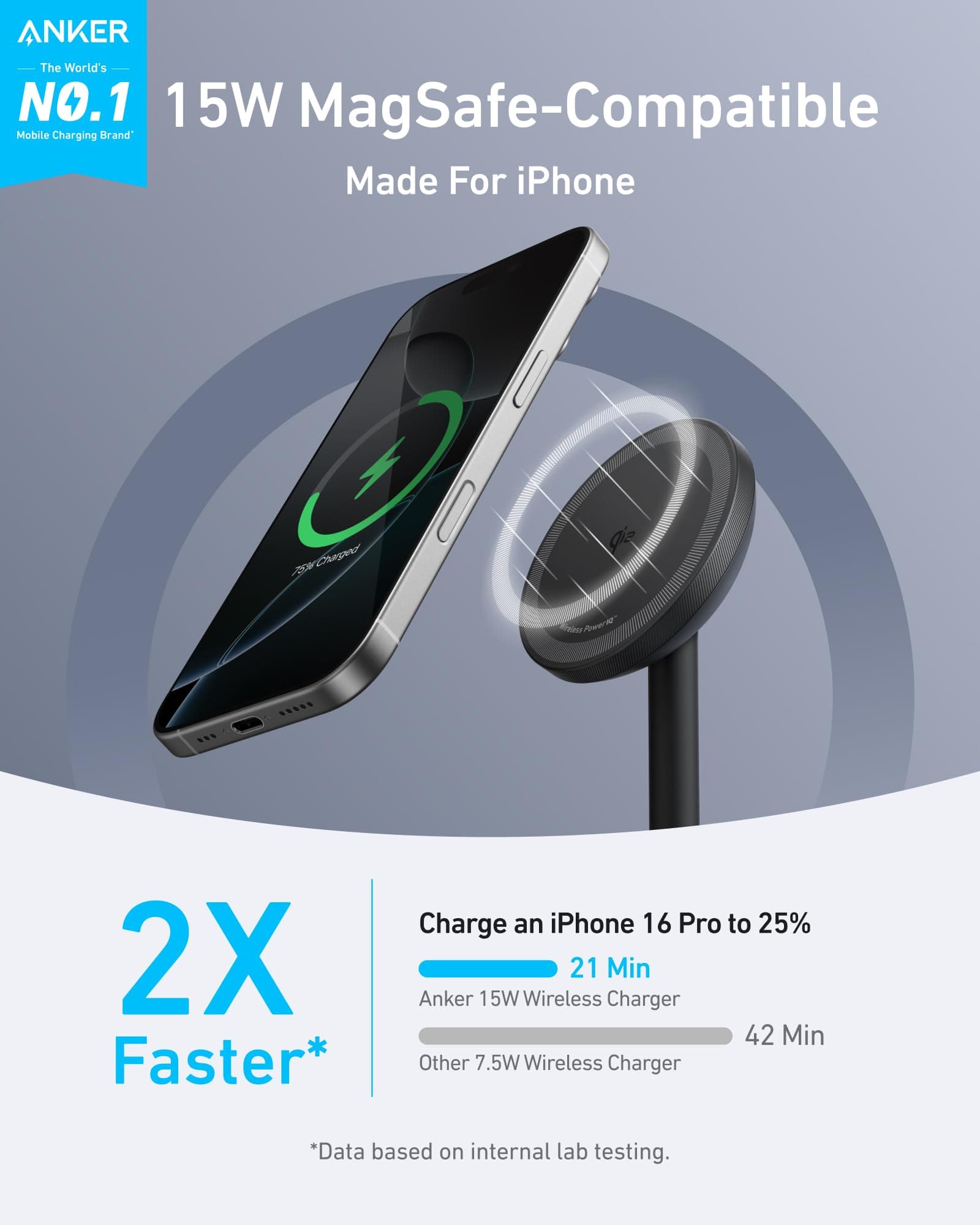 Anker Anker MagGo Wireless Charger (Stand) with Adapter and Cable BOA available in Joshua Tree at JT Trading Post