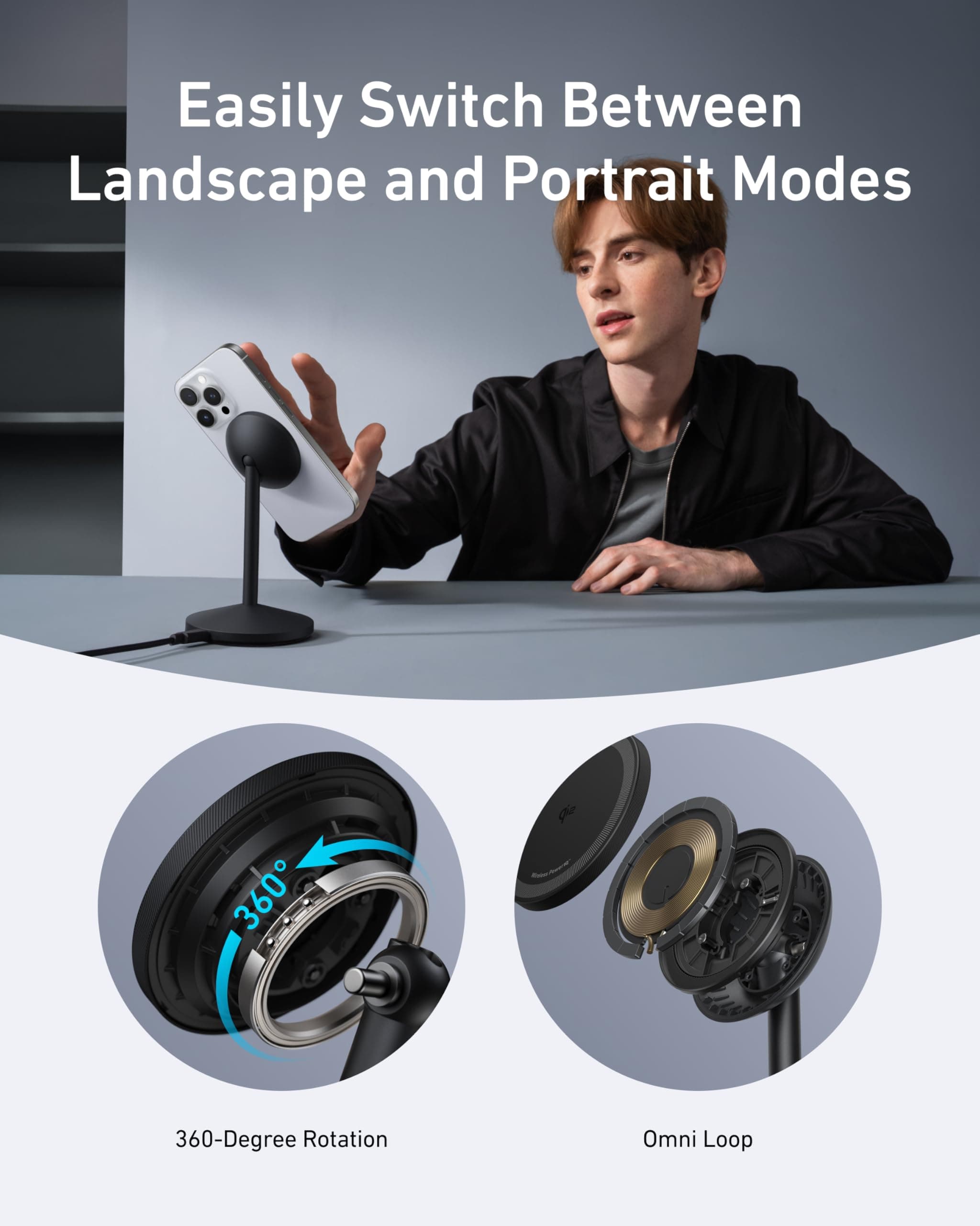 Anker Anker MagGo Wireless Charger (Stand) with Adapter and Cable BOA available in Joshua Tree at JT Trading Post