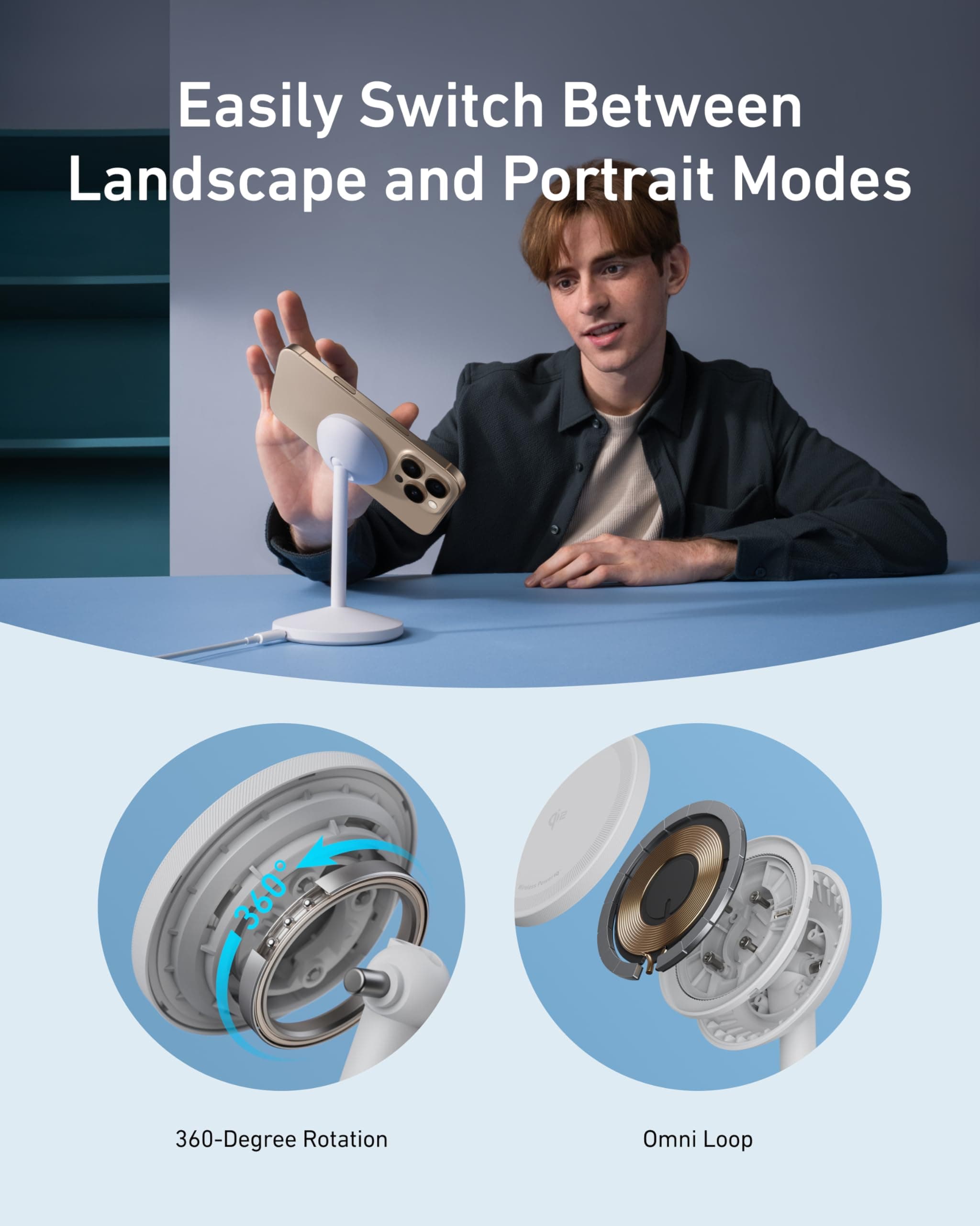 Anker Anker MagGo Wireless Charger (Stand) with Adapter and Cable BOA available in Joshua Tree at JT Trading Post