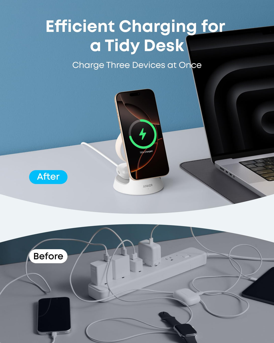 Anker Anker MagGo Wireless Charging Station (3-in-1, Dock Stand) available in Joshua Tree at JT Trading Post