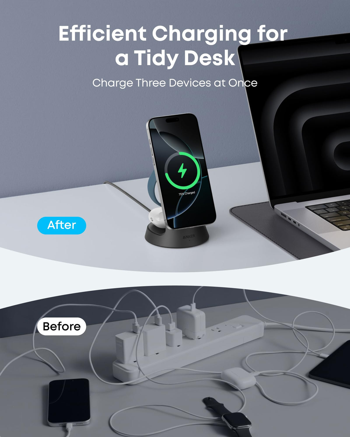 Anker Anker MagGo Wireless Charging Station (3-in-1, Dock Stand) available in Joshua Tree at JT Trading Post