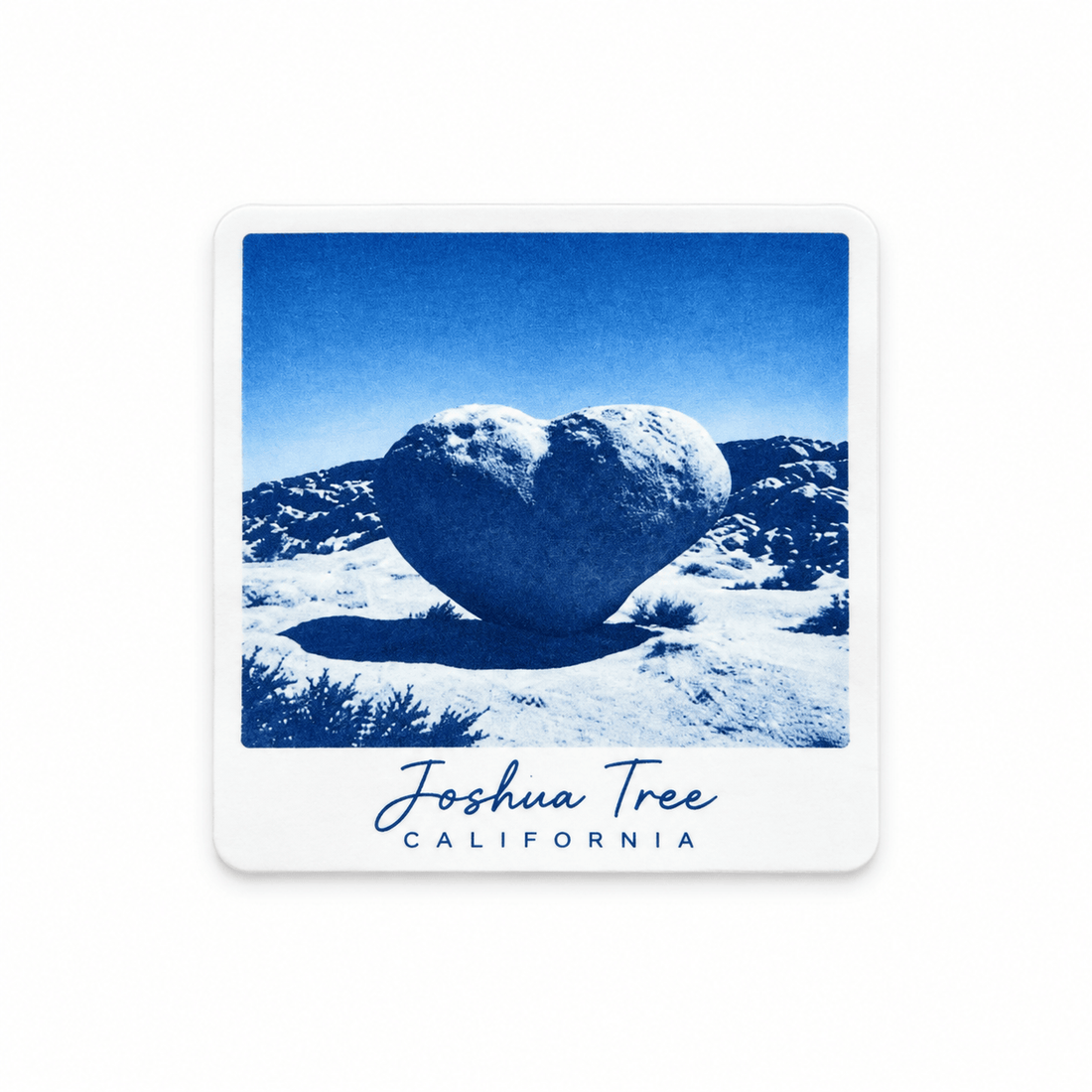 August Sun Heart Rock Polaroid | Sticker available in Joshua Tree at JT Trading Post