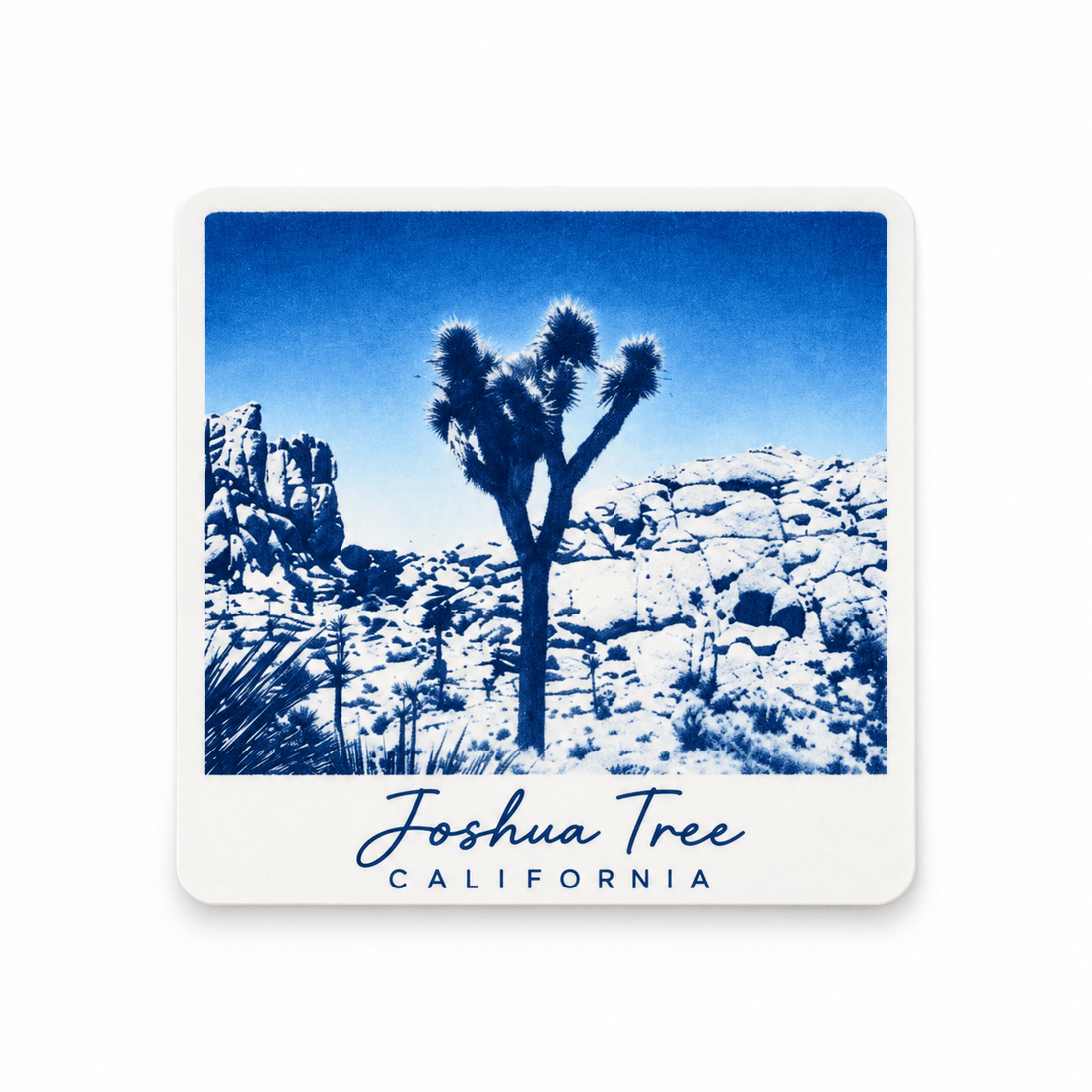August Sun Joshua Tree Silhouette Polaroid | Sticker available in Joshua Tree at JT Trading Post