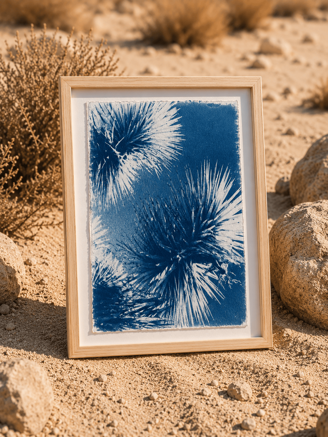 August Sun Joshua Tree Spines | Cyanotype Print available in Joshua Tree at JT Trading Post