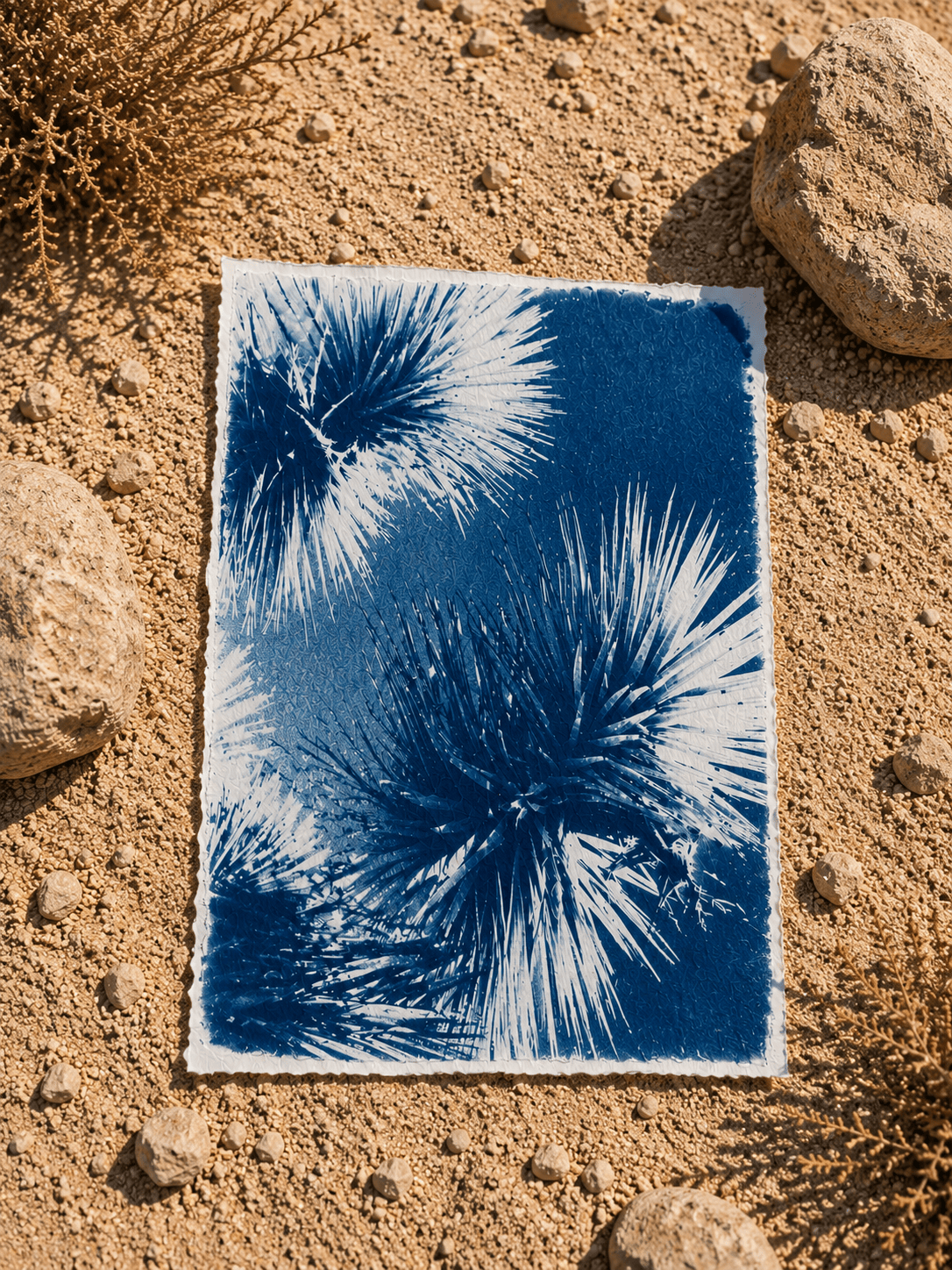 August Sun Joshua Tree Spines | Cyanotype Print available in Joshua Tree at JT Trading Post
