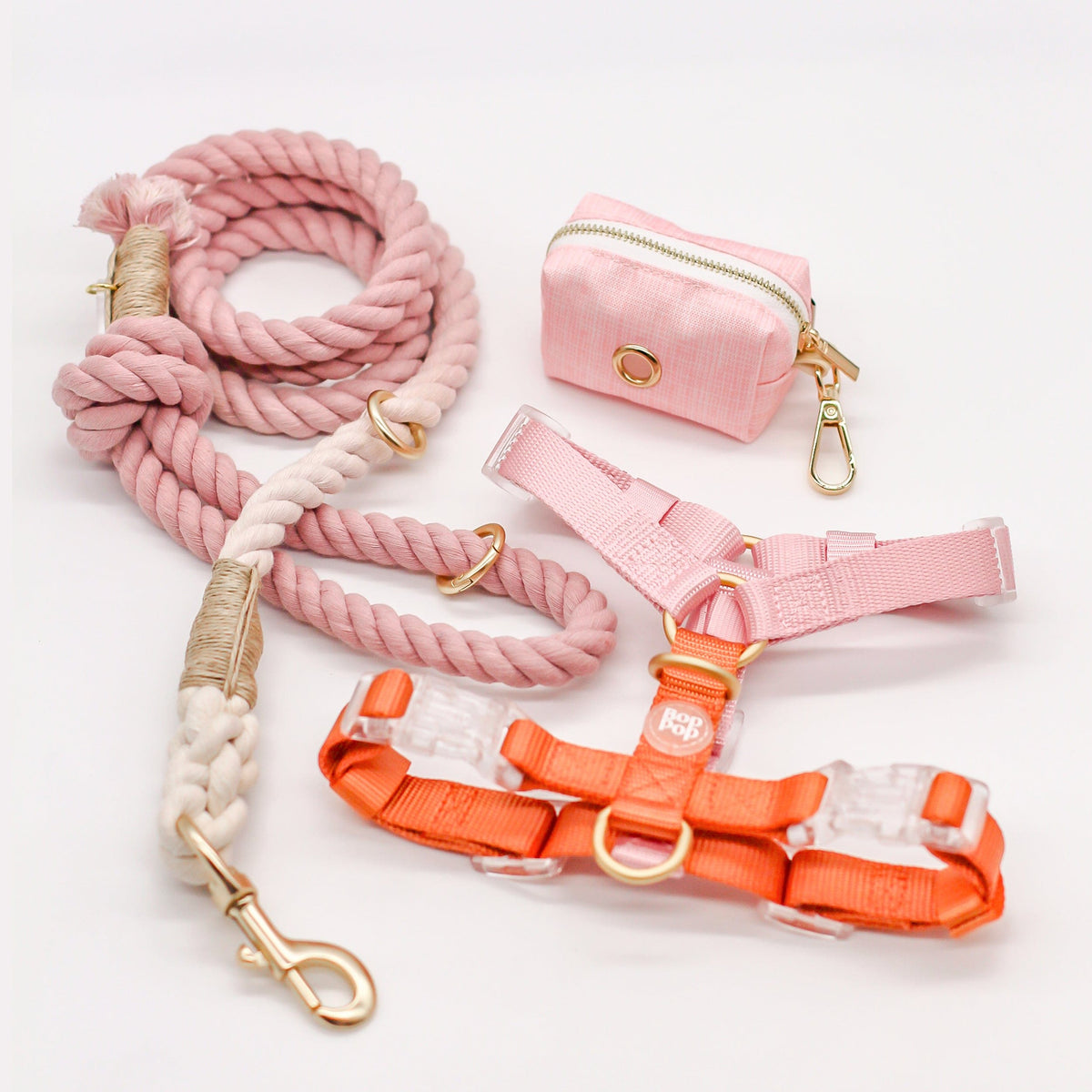 Bop Pop Pets Cotton Rope Leash Ombre Pastel |Cloudberry Pink available in Joshua Tree at JT Trading Post