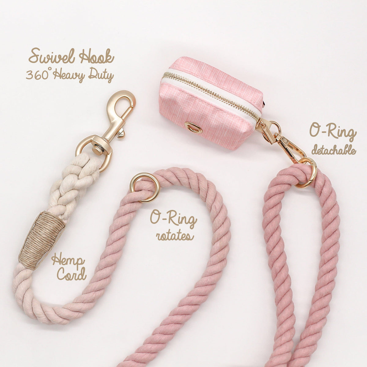 Bop Pop Pets Cotton Rope Leash Ombre Pastel |Cloudberry Pink available in Joshua Tree at JT Trading Post