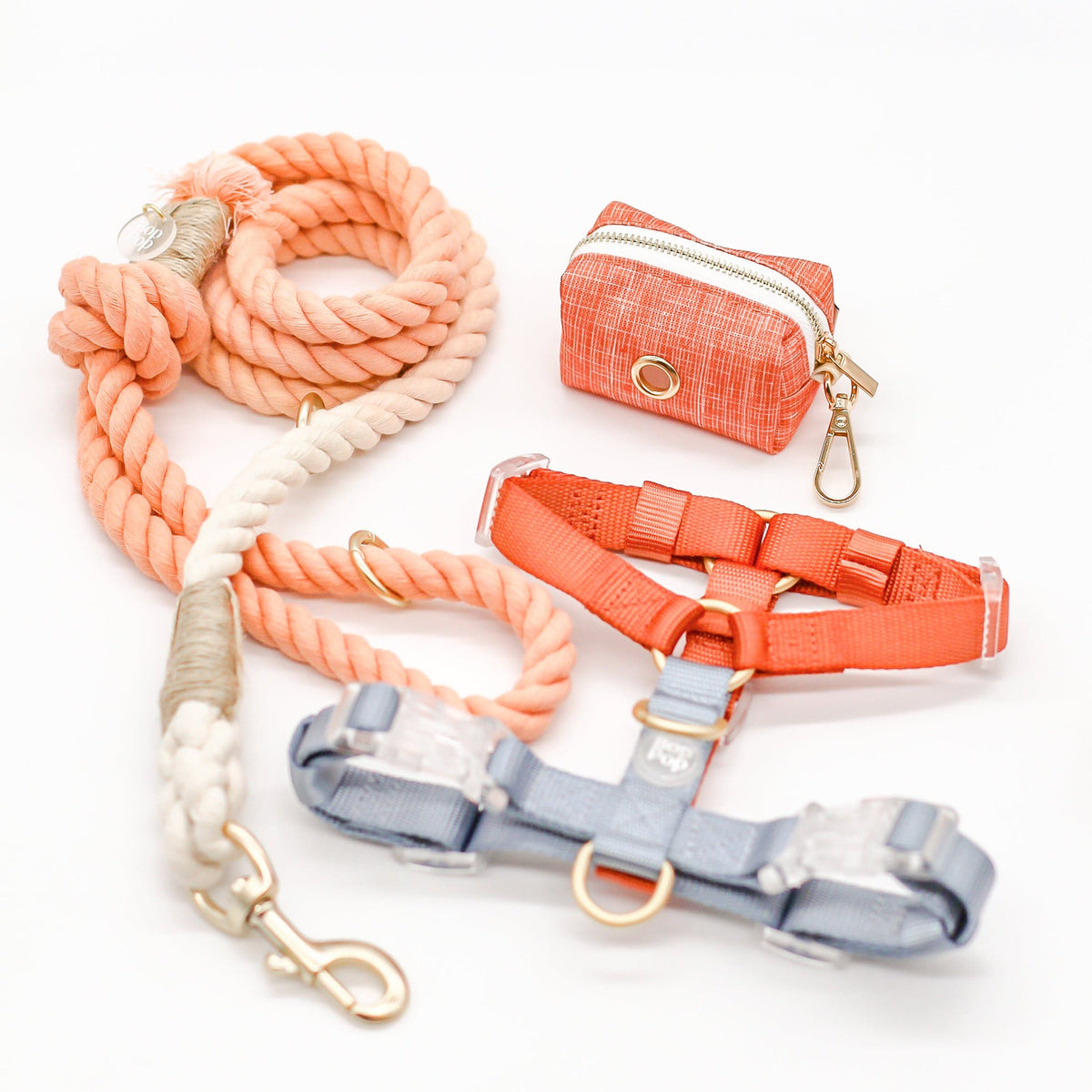 Bop Pop Pets Cotton Rope Leash Ombre Pastel | Desert Orange available in Joshua Tree at JT Trading Post