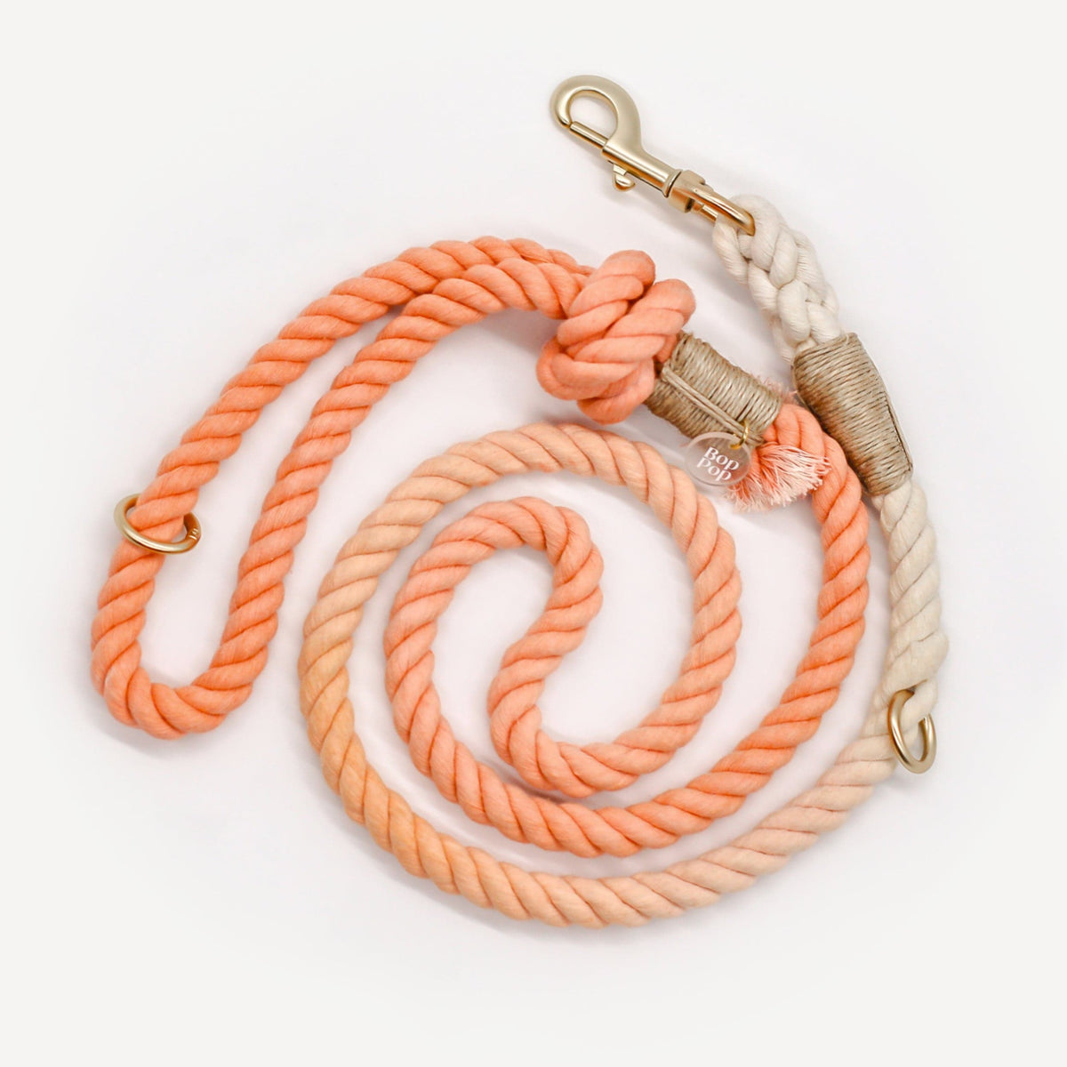 Bop Pop Pets Cotton Rope Leash Ombre Pastel | Desert Orange available in Joshua Tree at JT Trading Post