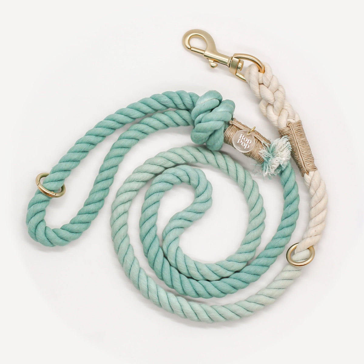 Bop Pop Pets Cotton Rope Leash Ombre Pastel | Hunter Green available in Joshua Tree at JT Trading Post