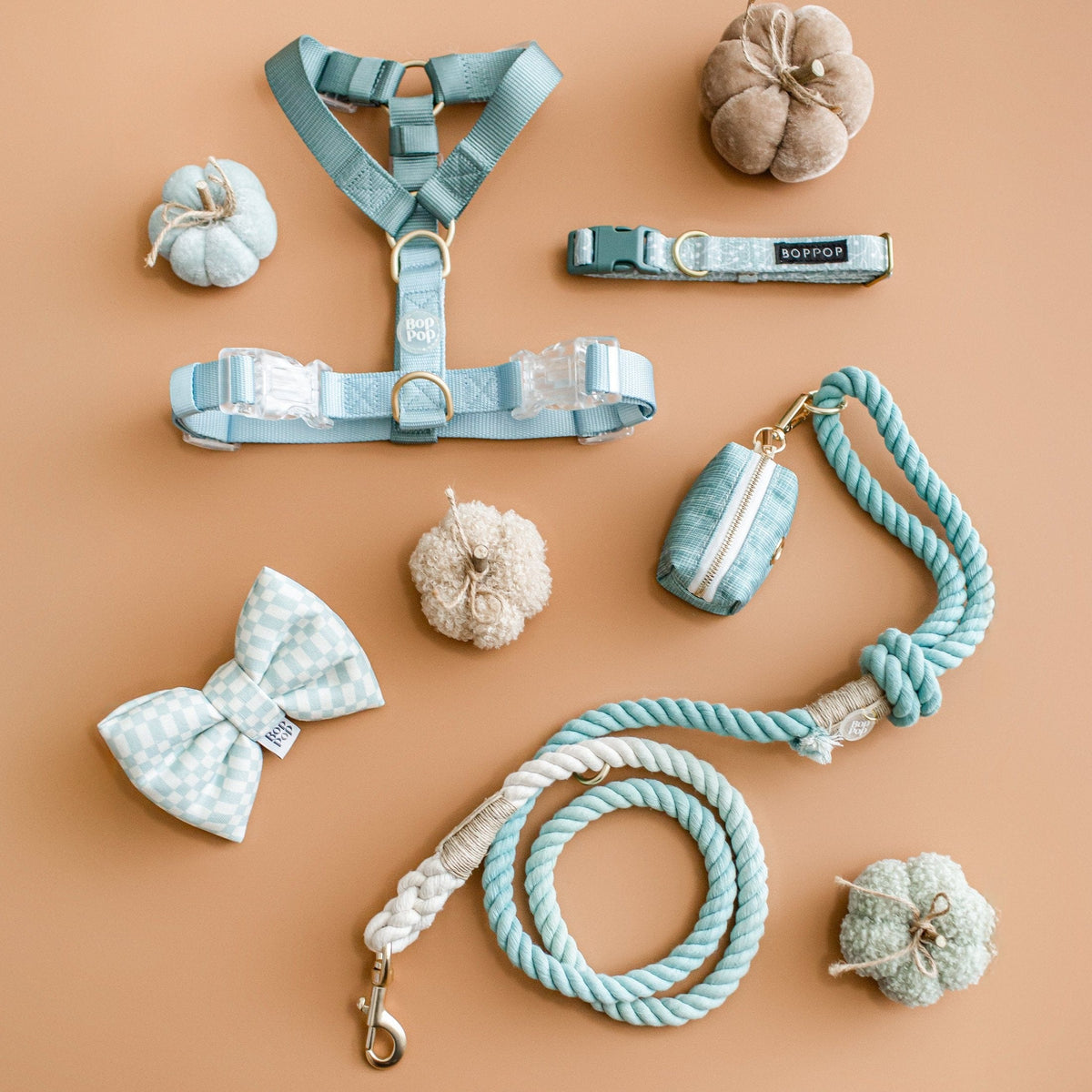 Bop Pop Pets Dog Harness in Green Sky Blue Straps | Hunter Sky available in Joshua Tree at JT Trading Post