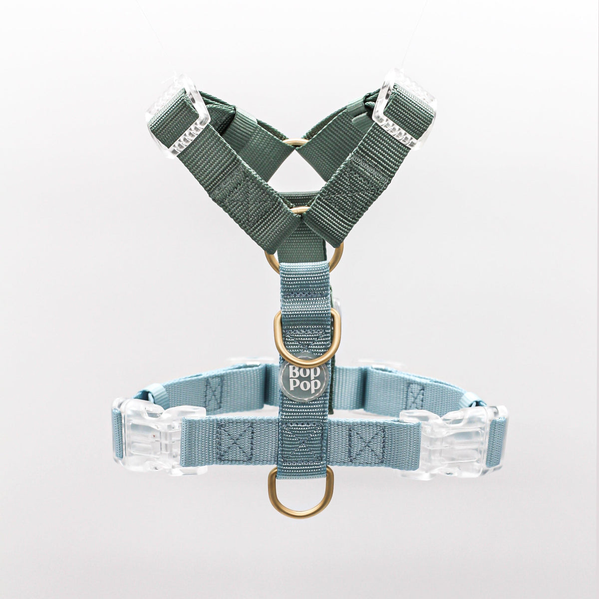 Bop Pop Pets Dog Harness in Green Sky Blue Straps | Hunter Sky available in Joshua Tree at JT Trading Post