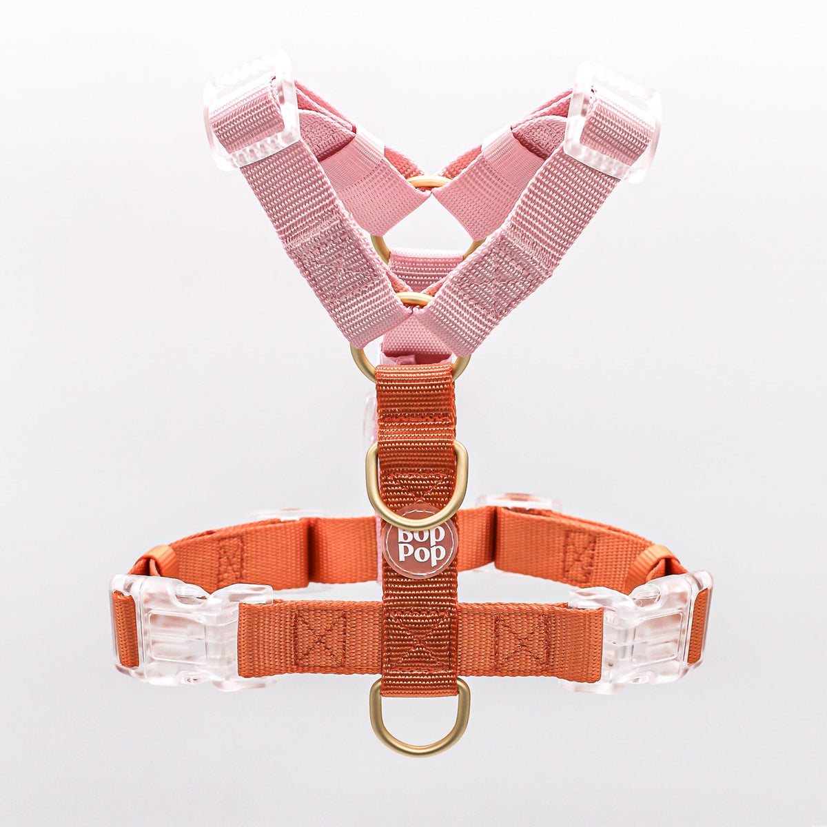 Bop Pop Pets Dog Harness in Pink Orange Straps | Cloudberry available in Joshua Tree at JT Trading Post