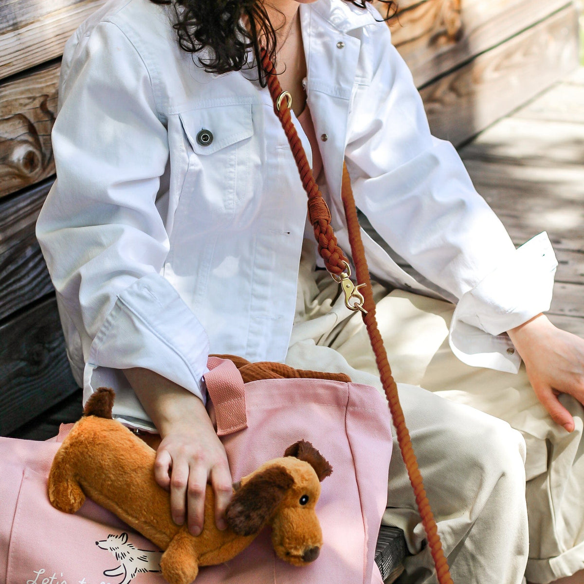 Bop Pop Pets Hands-Free Rope Leash | Desert Clay available in Joshua Tree at JT Trading Post