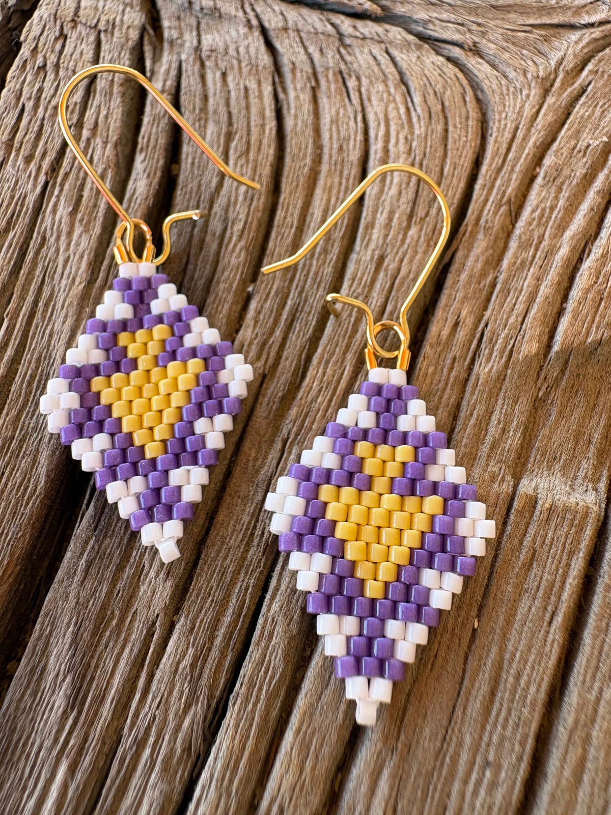 Calinnessee Designs Arrows Beaded Earrings |S Honey Lavender available in Joshua Tree at JT Trading Post