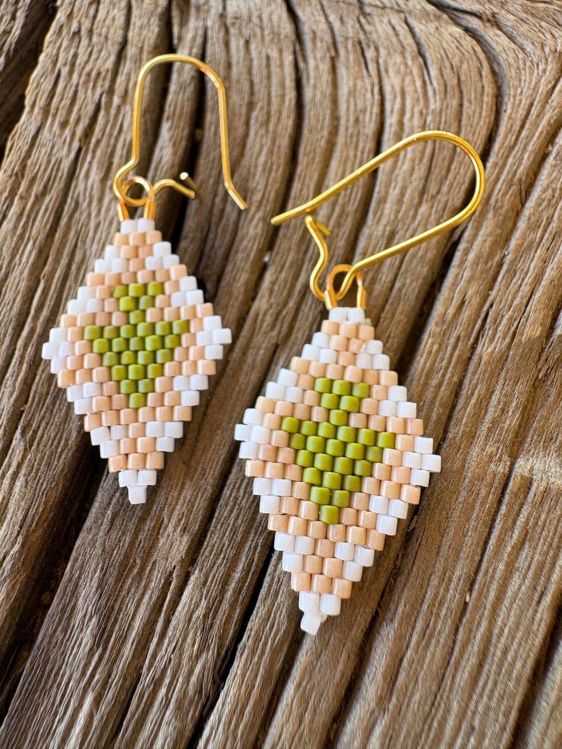 Calinnessee Designs Arrows Beaded Earrings |S Sage Tan available in Joshua Tree at JT Trading Post