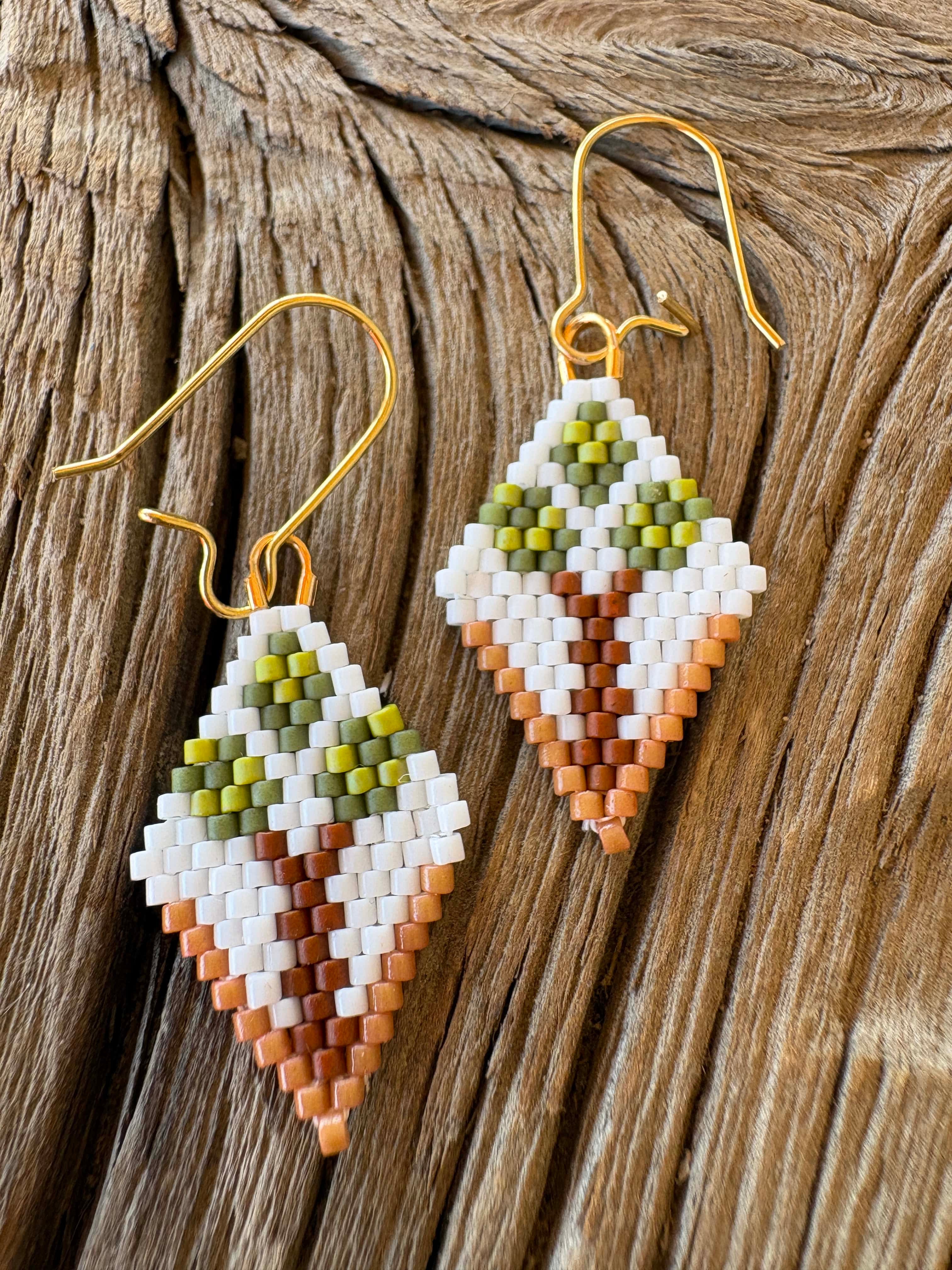 Calinnessee Designs Joshua Tree Beaded Earrings | S Cedar available in Joshua Tree at JT Trading Post