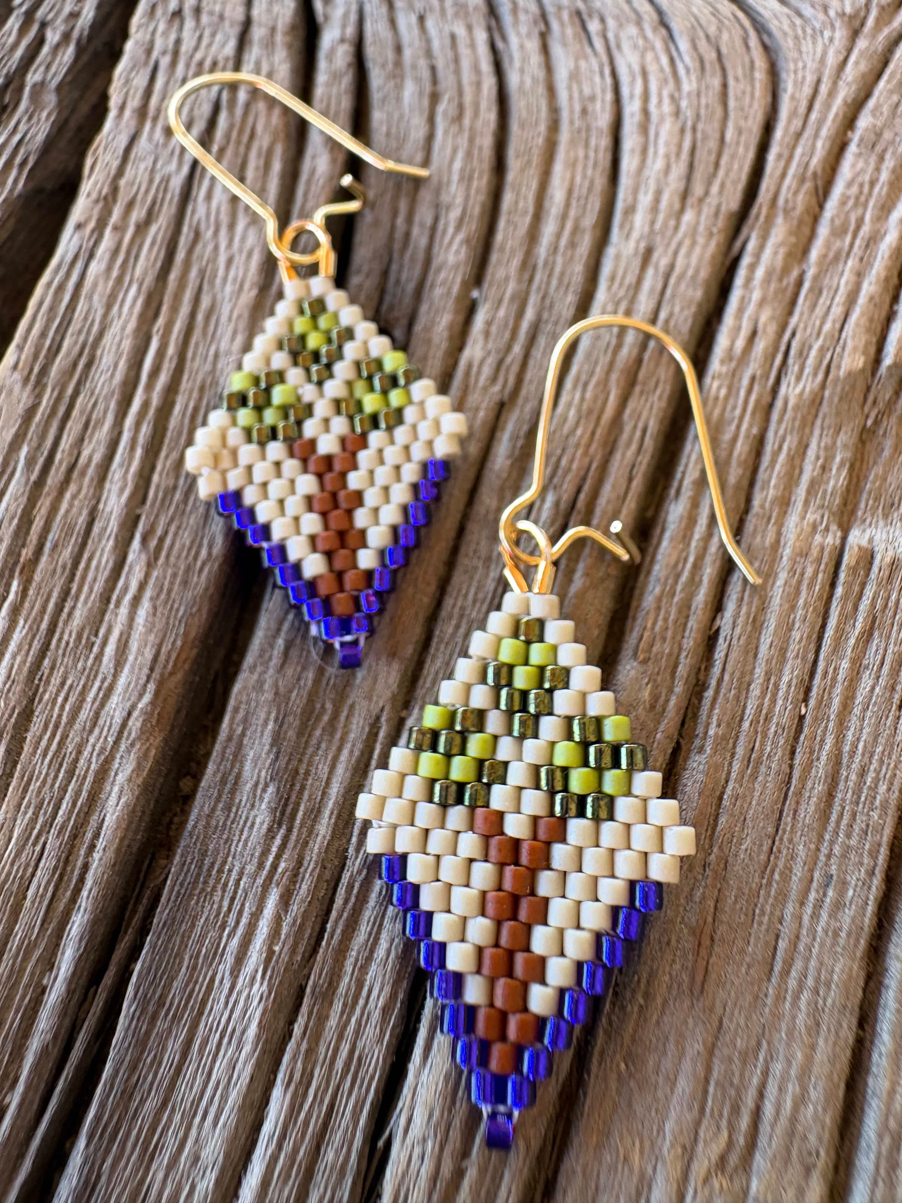 Calinnessee Designs Joshua Tree Beaded Earrings | S Violet available in Joshua Tree at JT Trading Post