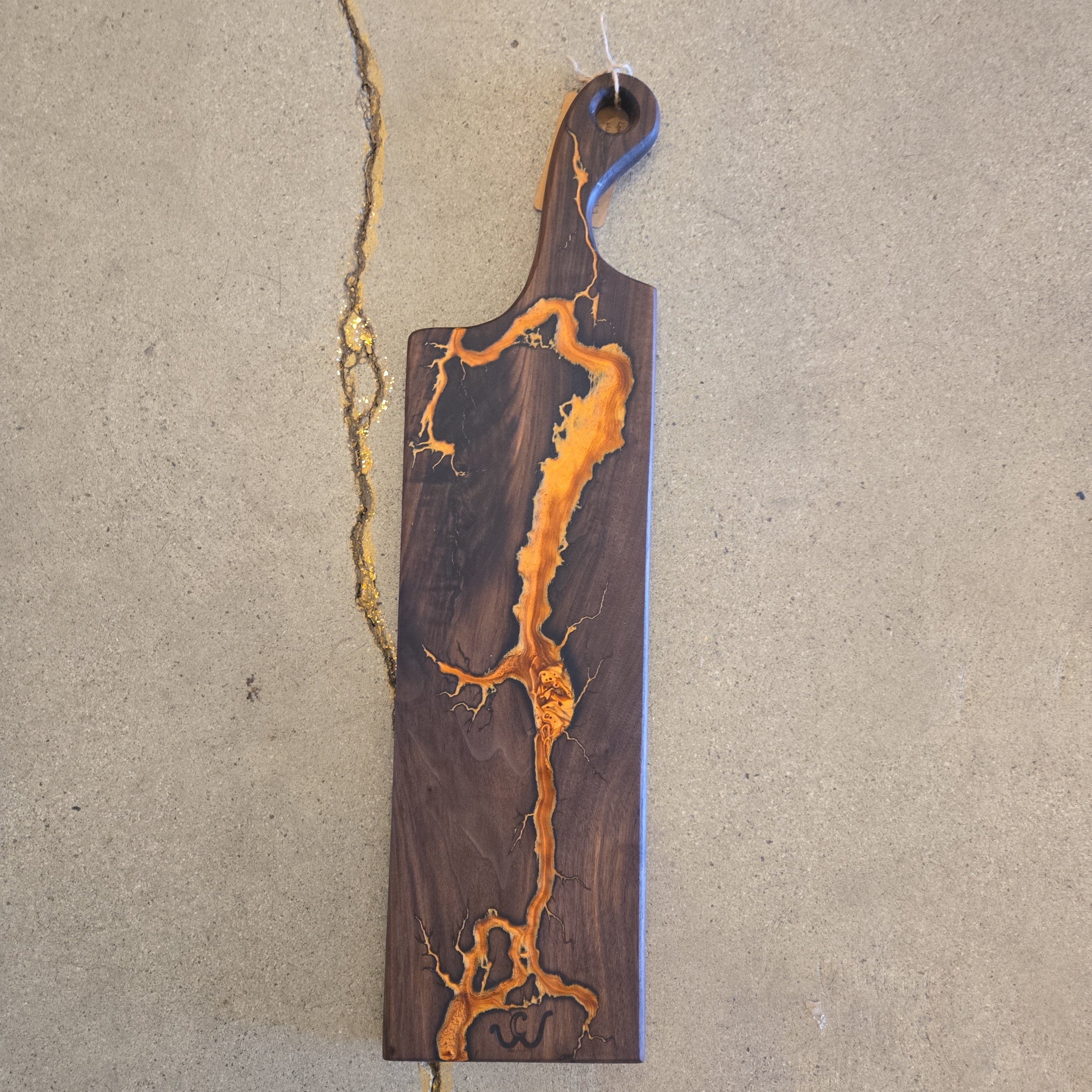 Cliffies Woodworking Long Walnut Curvy Handle Board - Copper Gold available in Joshua Tree at JT Trading Post