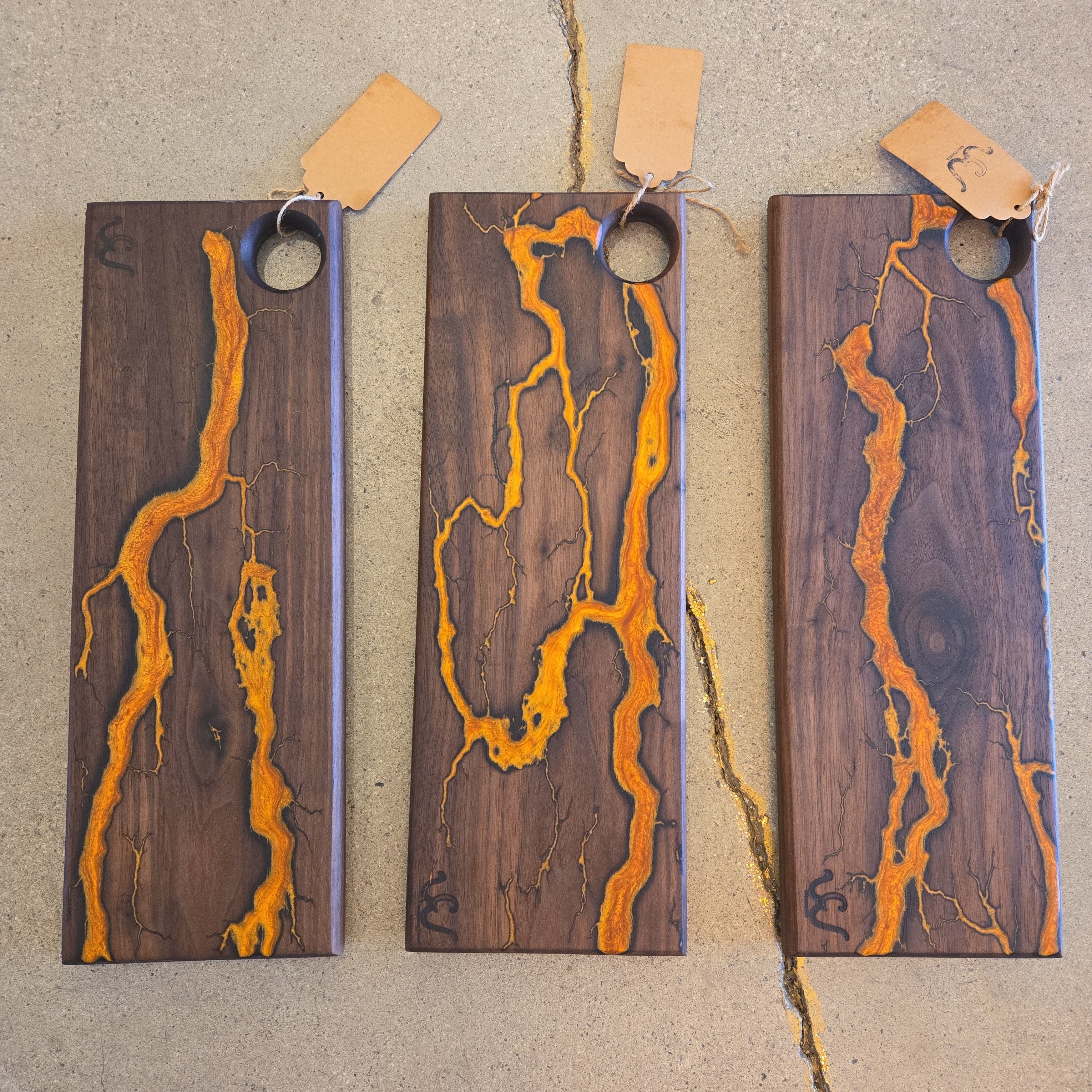 Cliffies Woodworking Long Walnut Board w/ Copper Gold available in Joshua Tree at JT Trading Post