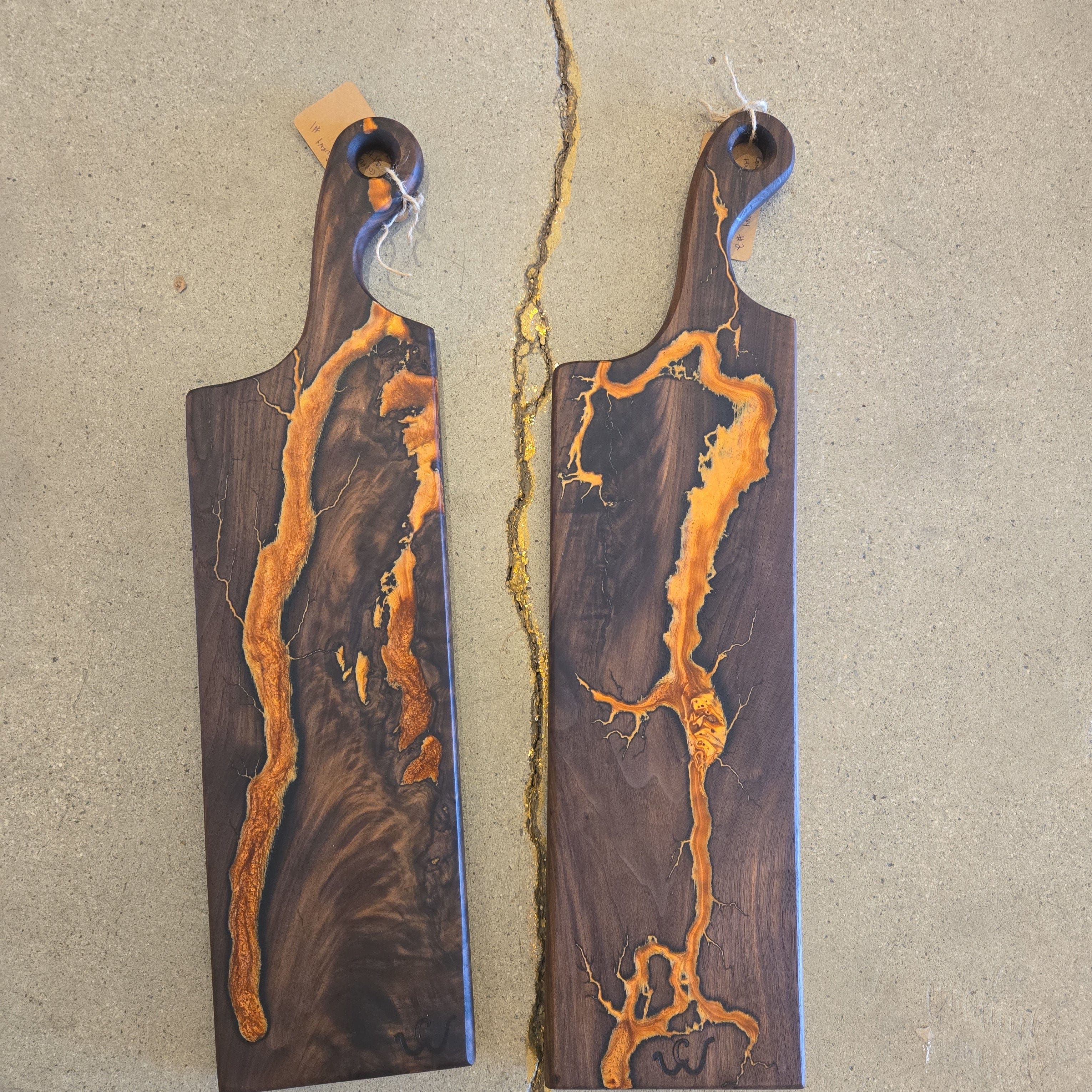 Cliffies Woodworking Long Walnut Curvy Handle Board - Copper Gold available in Joshua Tree at JT Trading Post