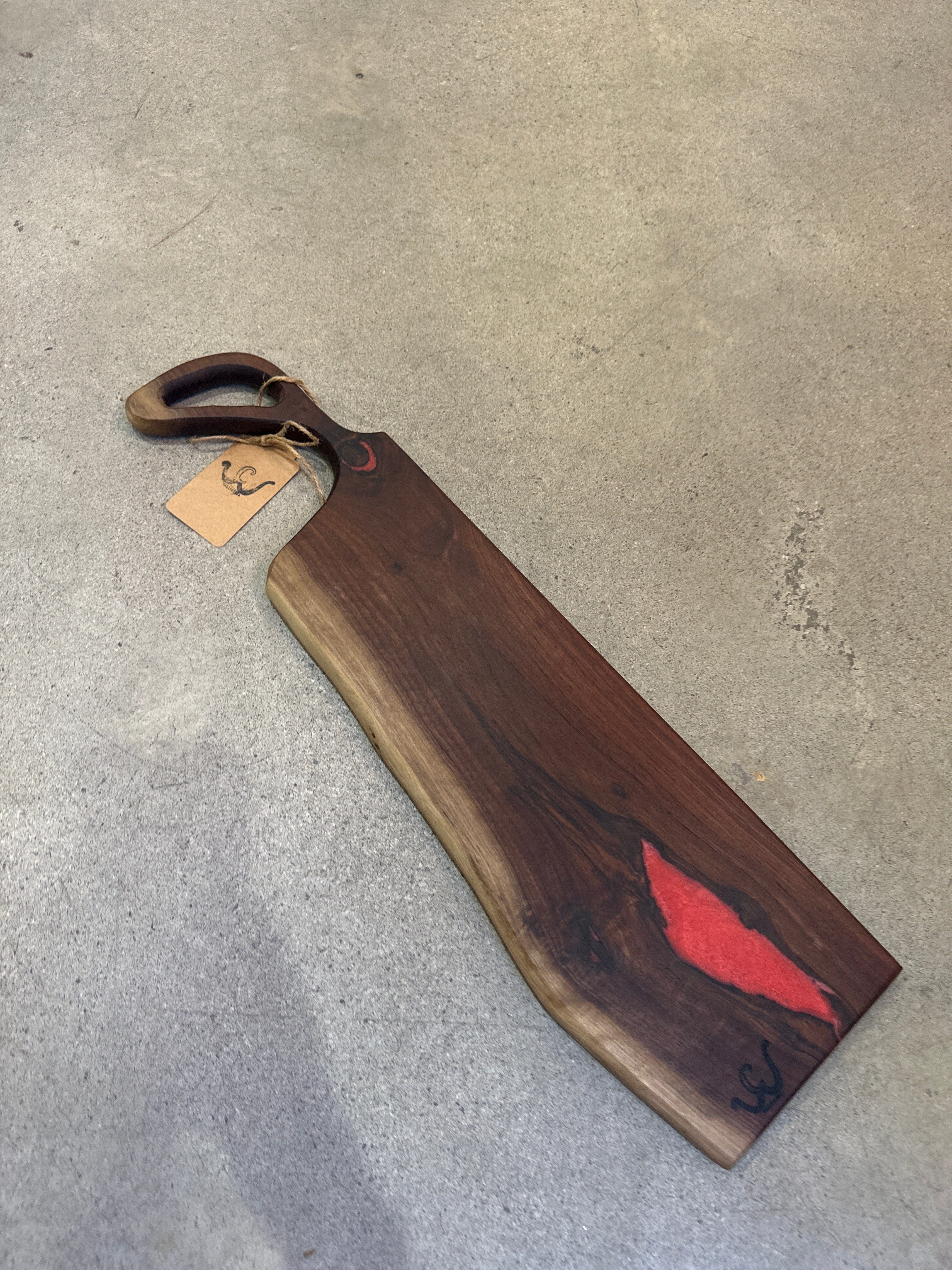 Cliffies Woodworking Walnut Charcuterie Board with Red available in Joshua Tree at JT Trading Post