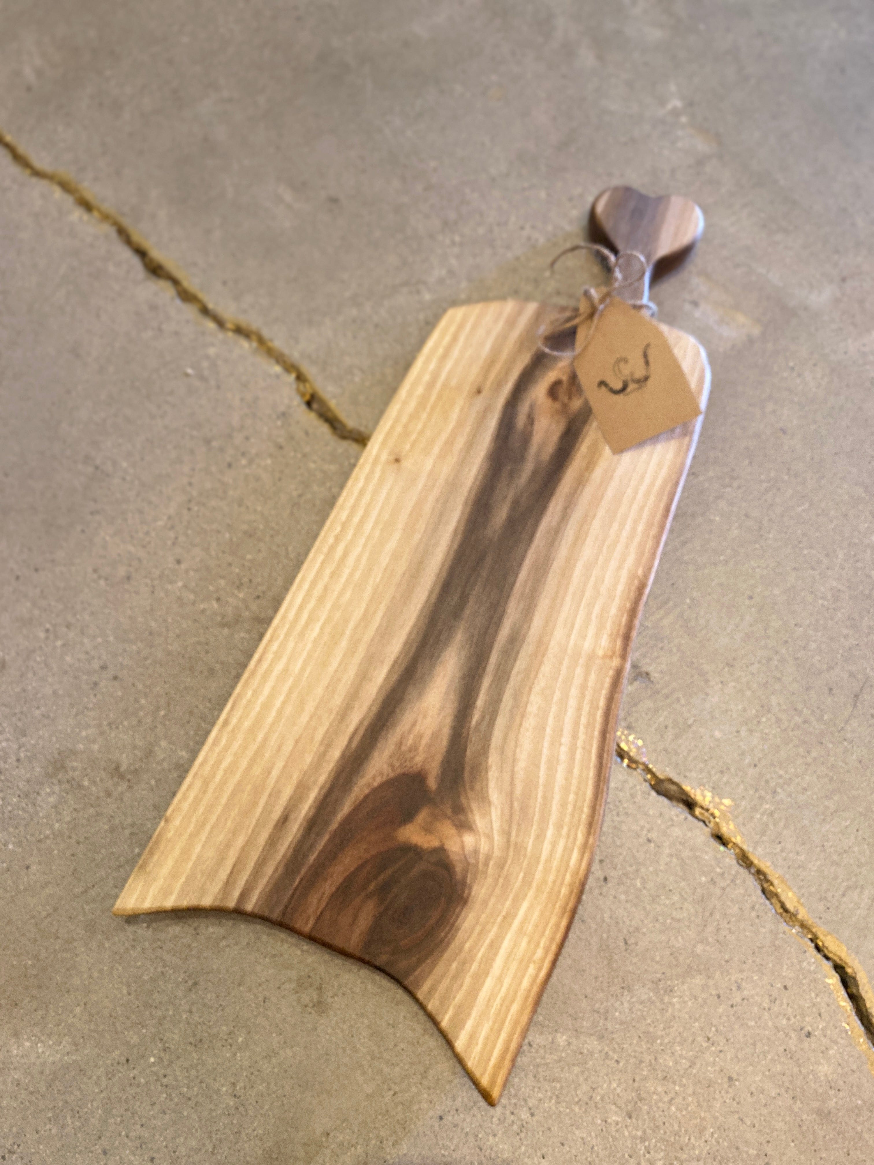 Cliffies Woodworking Walnut Heart Handle Board w/ Grey available in Joshua Tree at JT Trading Post