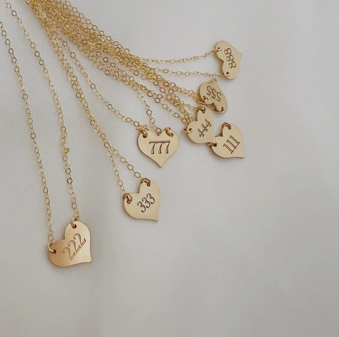 Desert Lux Angel Number Heart Pendant Necklace available in Joshua Tree at JT Trading Post