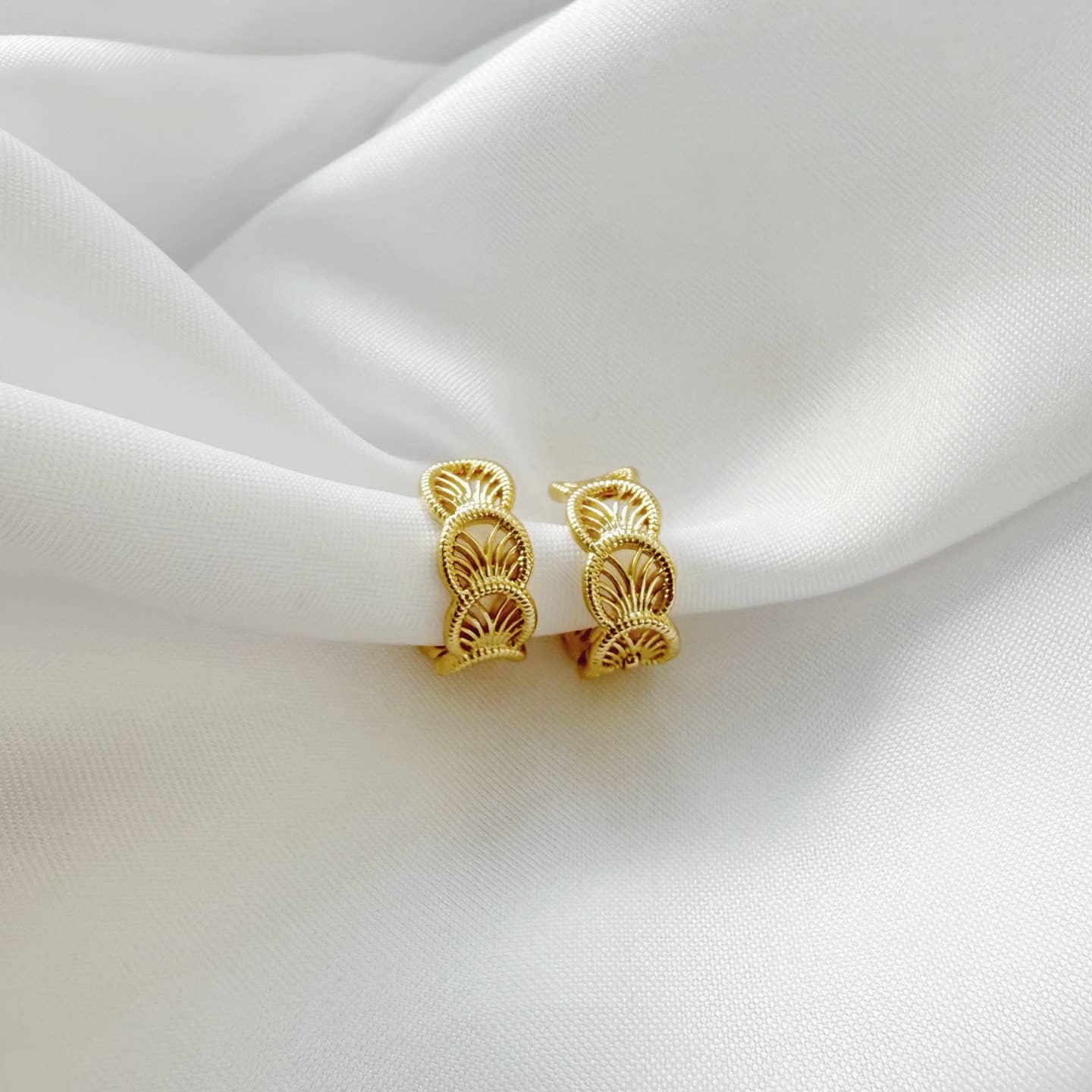 Desert Lux Cali Filigree Gold Filled Hoops Earrings available in Joshua Tree at JT Trading Post