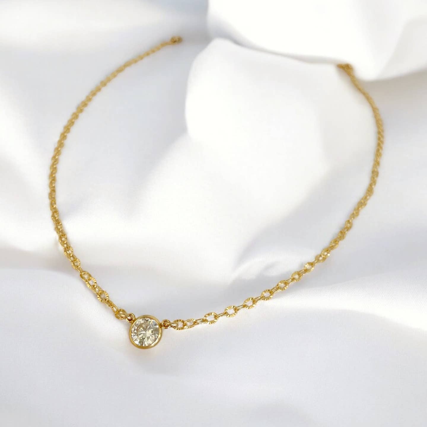 Desert Lux Florence Solitaire Cz Necklace Gold Filled available in Joshua Tree at JT Trading Post