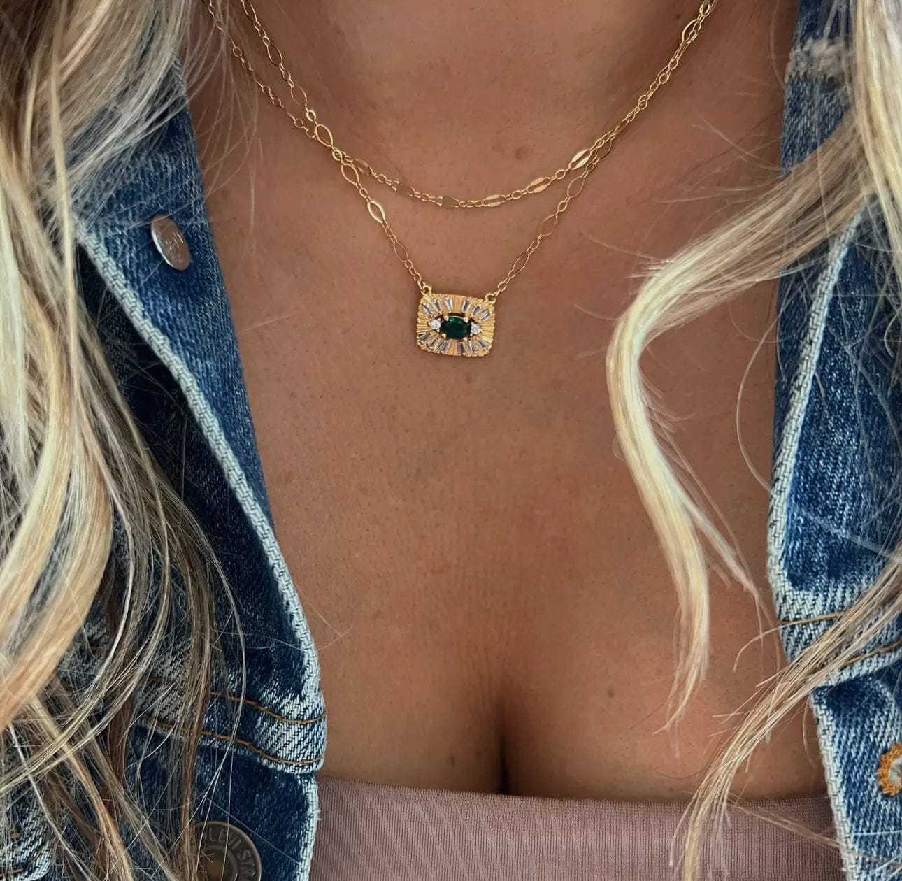 Desert Lux Jade Evil Eye Pendant Necklace available in Joshua Tree at JT Trading Post