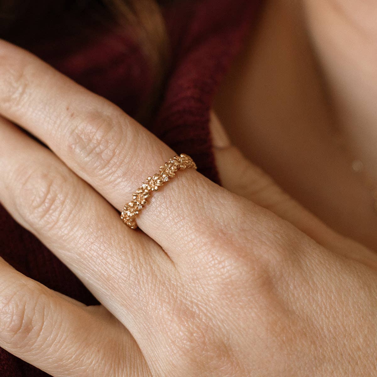 Desert Lux March Cz Birth Flower Eternity Ring available in Joshua Tree at JT Trading Post