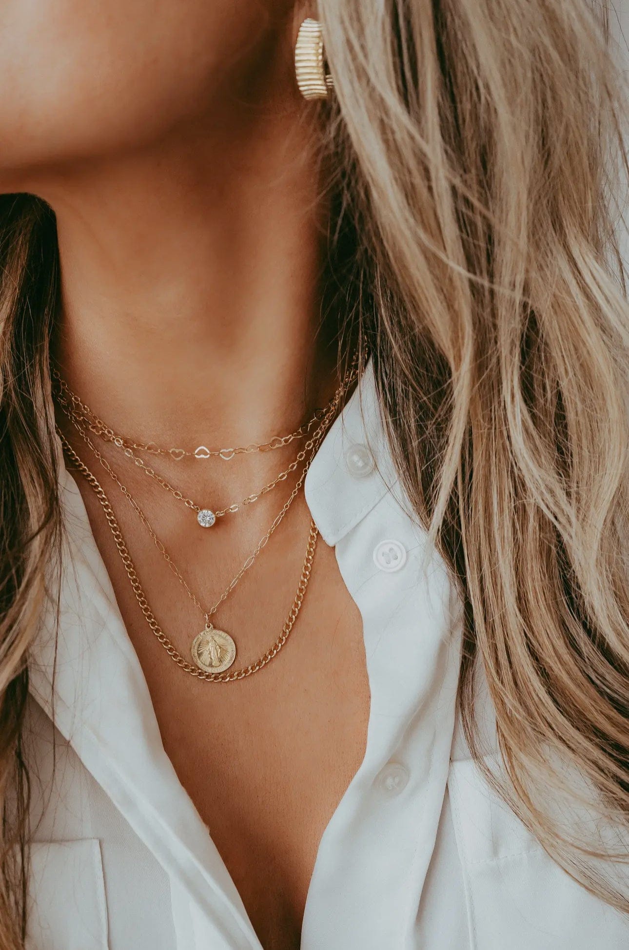 Desert Lux Sweetheart Heart Layering Chain Necklace available in Joshua Tree at JT Trading Post