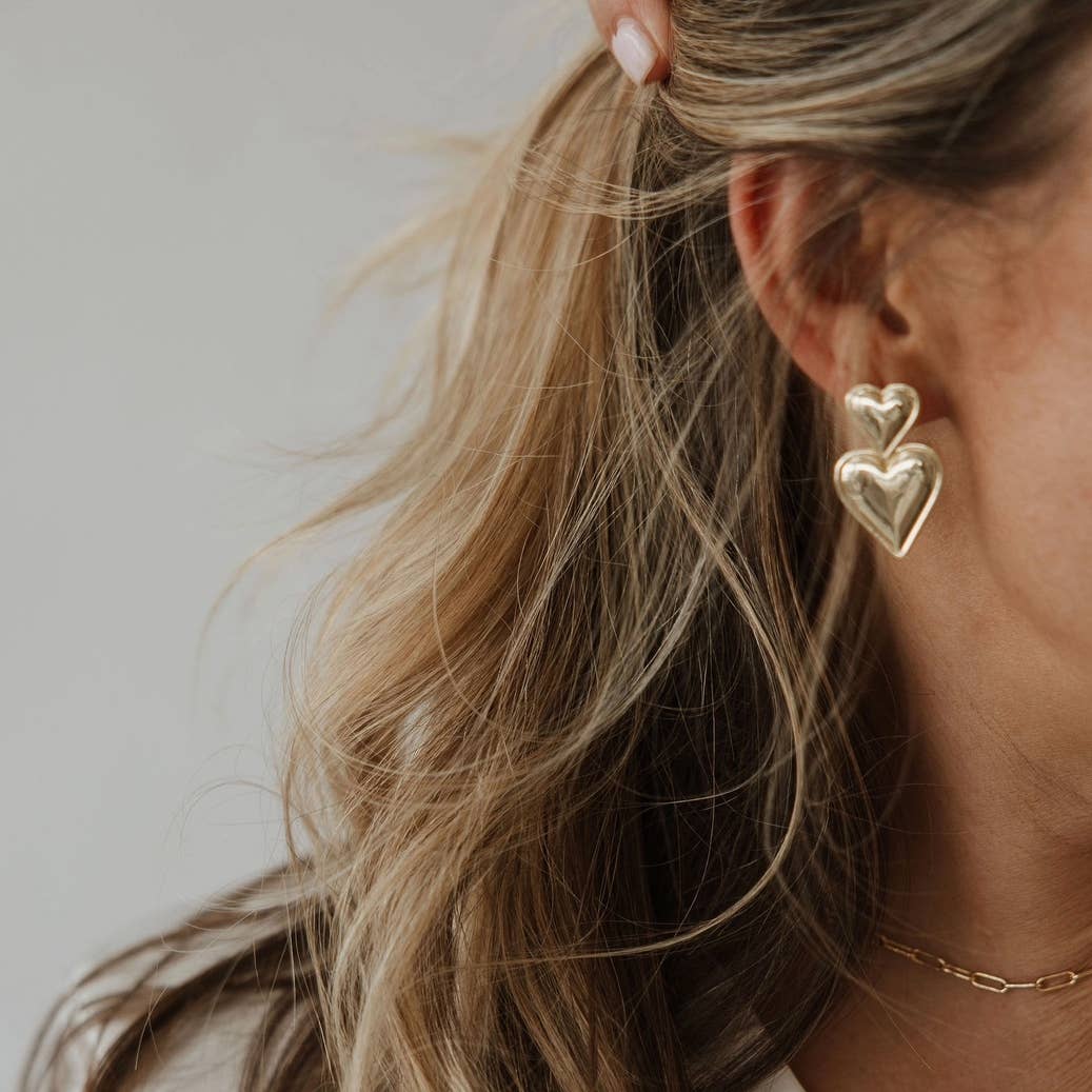 Desert Lux Valentina Heart Earrings Gold Filled available in Joshua Tree at JT Trading Post