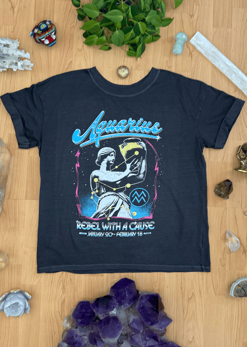 Girl-Dangerous Aquarius Reunion Tour Vintage Black Boyfriend Tee available in Joshua Tree at JT Trading Post