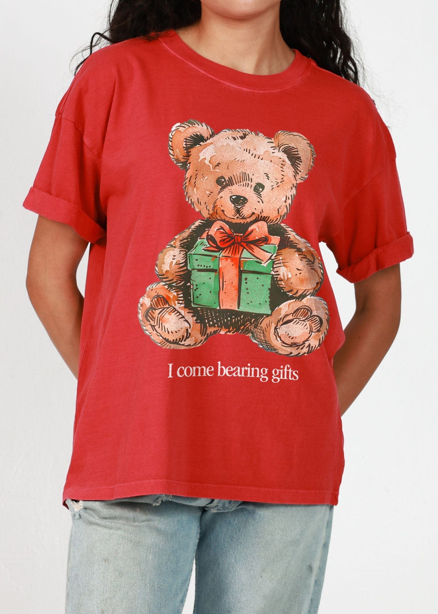 Girl-Dangerous Bearing Gifts Red Boyfriend Tee available in Joshua Tree at JT Trading Post