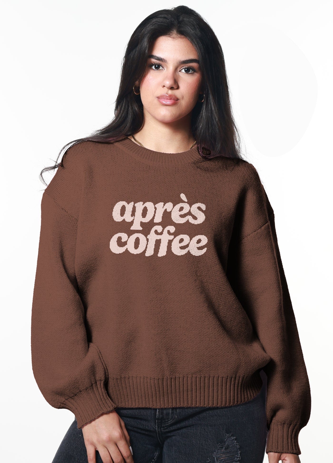 Girl-Dangerous Après Coffee Chocolate Brown Oversized Sweater available in Joshua Tree at JT Trading Post