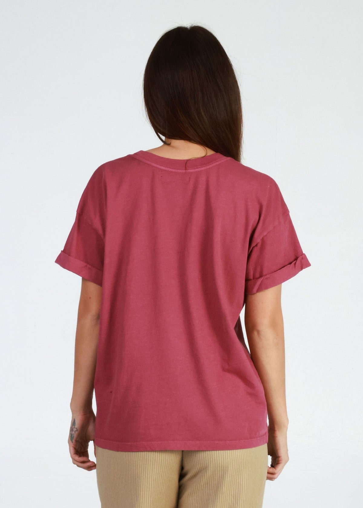 Girl-Dangerous Current Mood Dusty Rose Boyfriend Tee available in Joshua Tree at JT Trading Post
