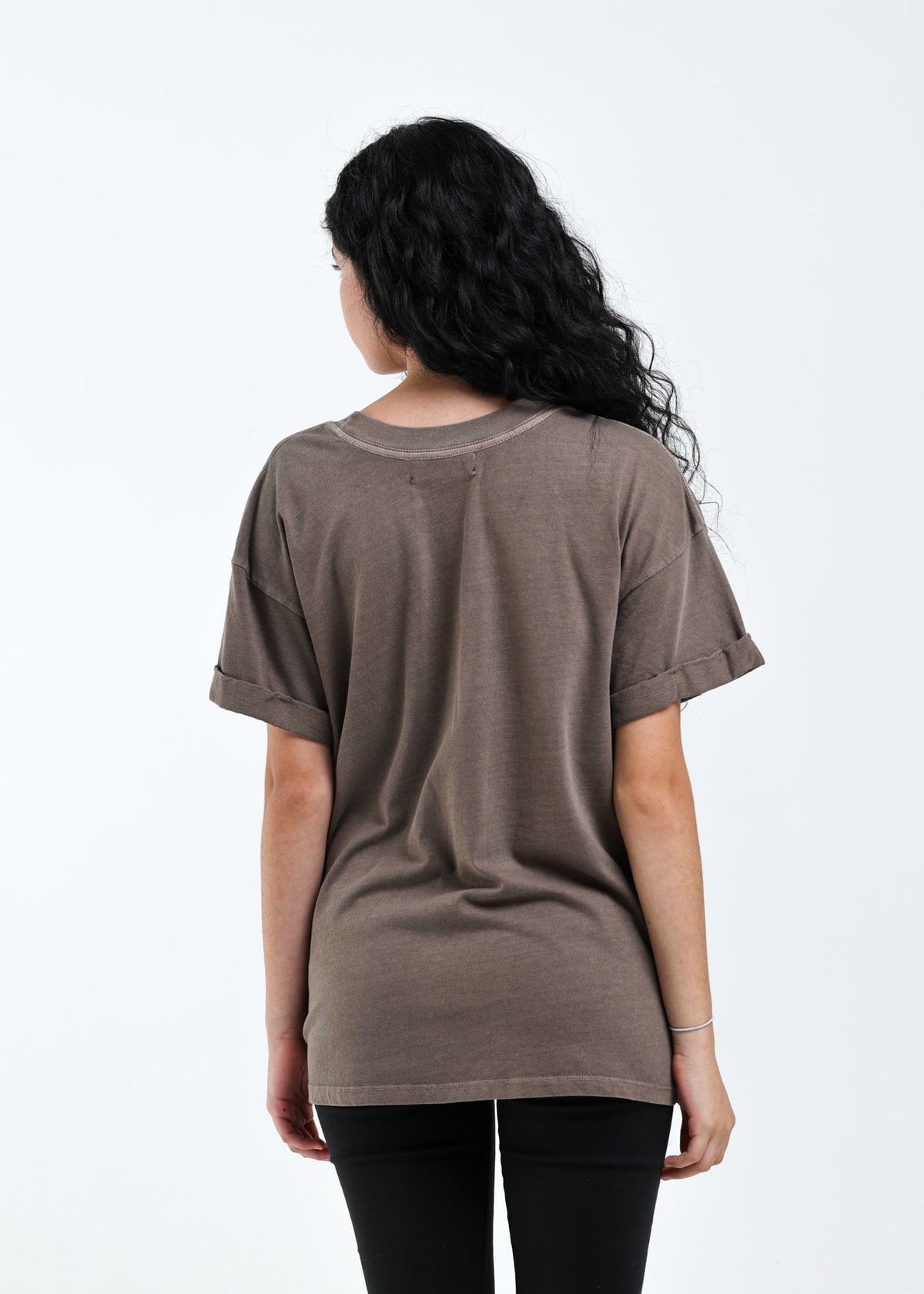 Girl-Dangerous Greetings from Cactus Country Espresso Boyfriend Tee available in Joshua Tree at JT Trading Post