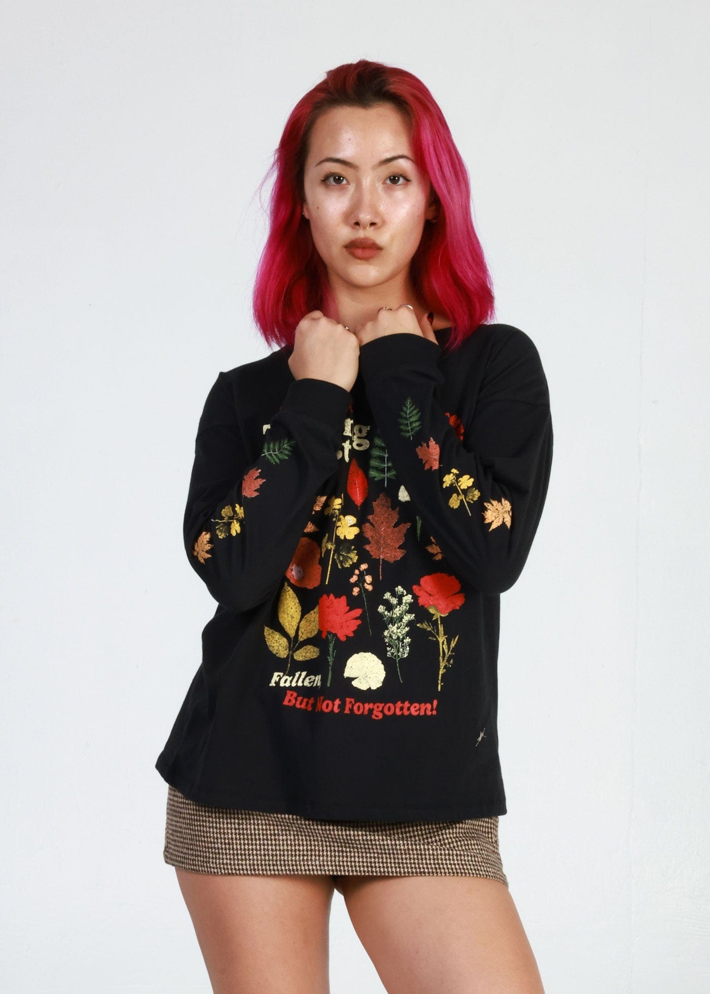 Girl-Dangerous Harvest Trading Post Faded Black Long Sleeve Crewneck Tee available in Joshua Tree at JT Trading Post