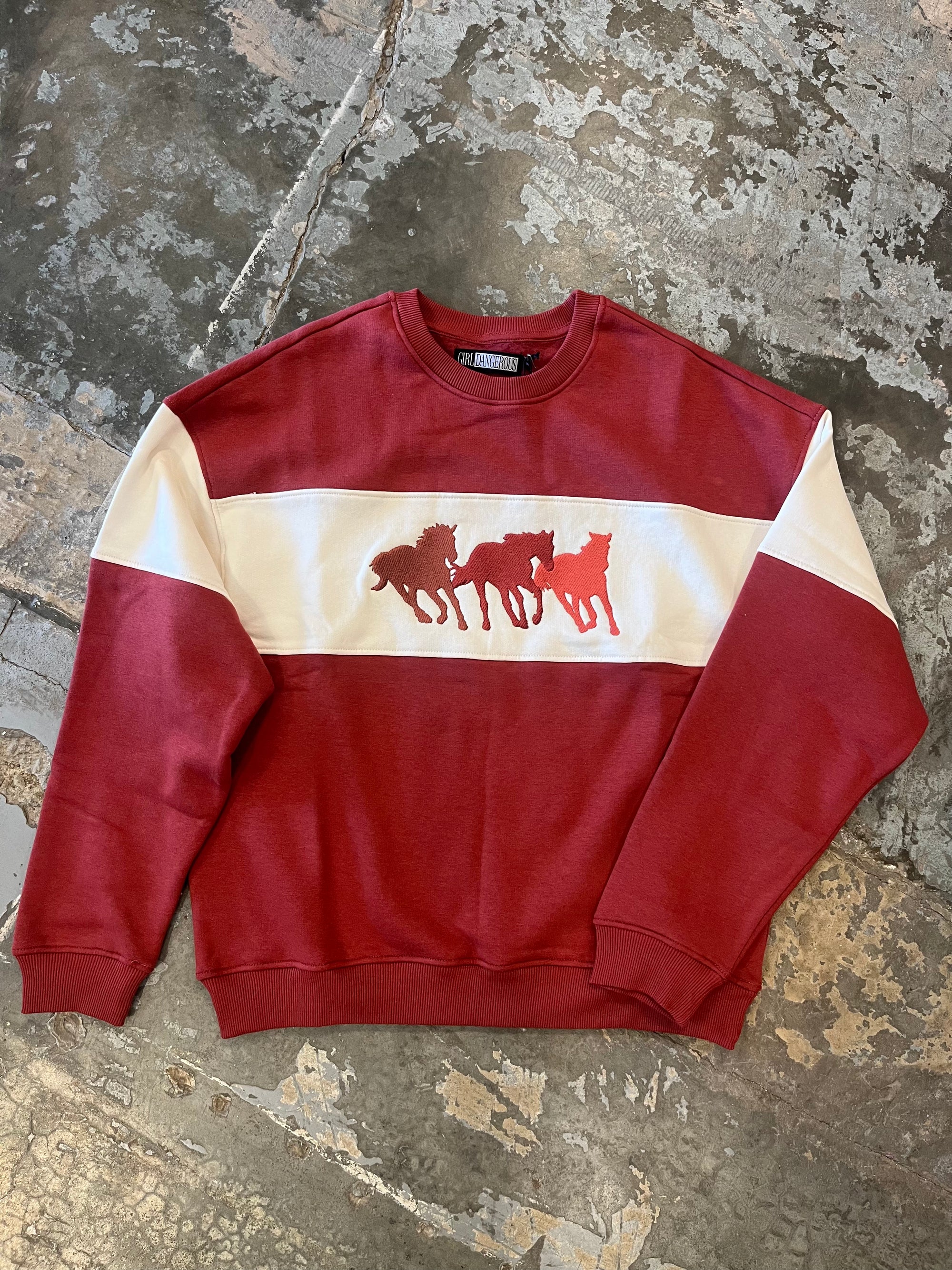 Girl-Dangerous Horses Crewneck Sweatshirt available in Joshua Tree at JT Trading Post