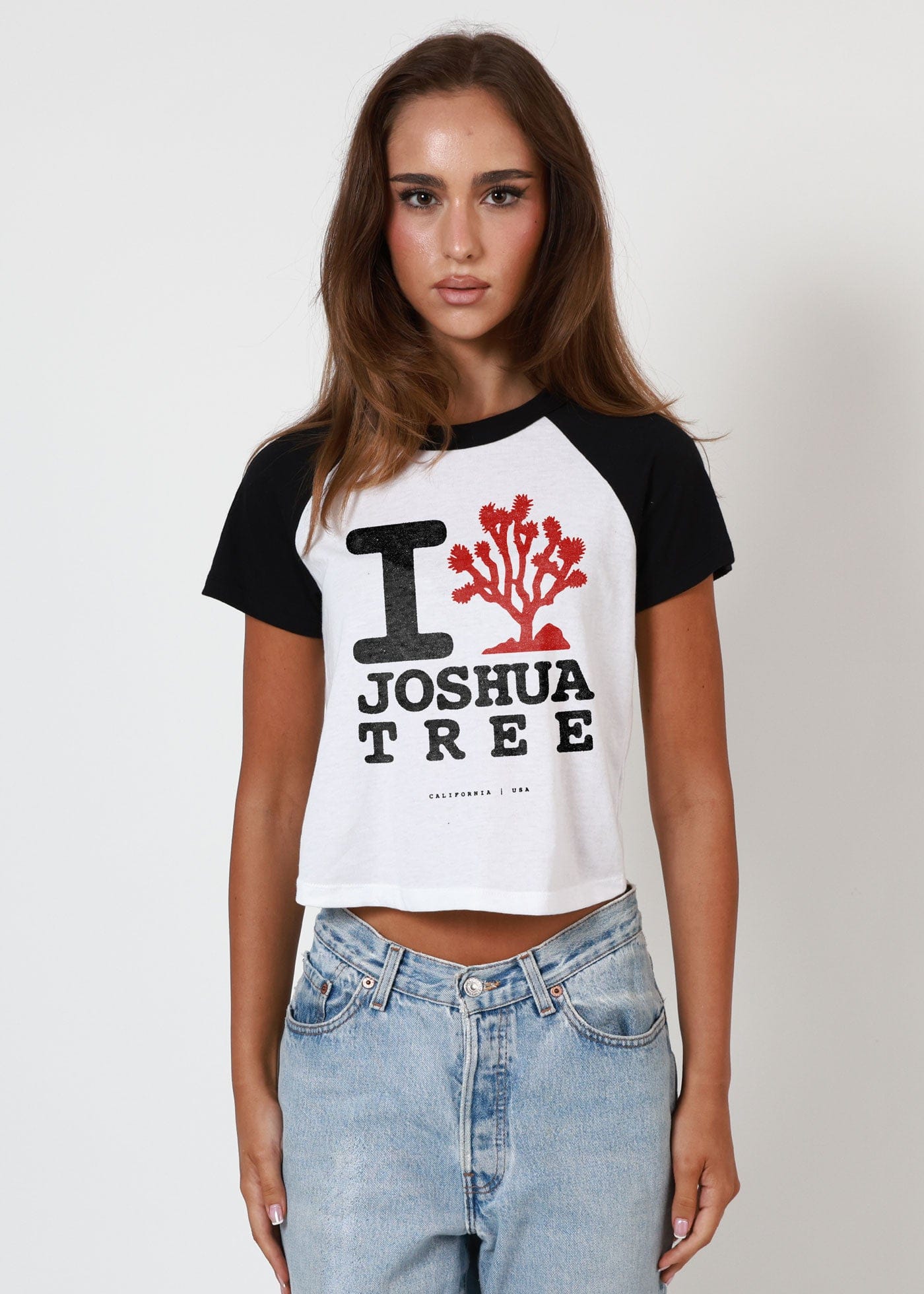 I Love Joshua Tree White & Black Baby Raglan Tee