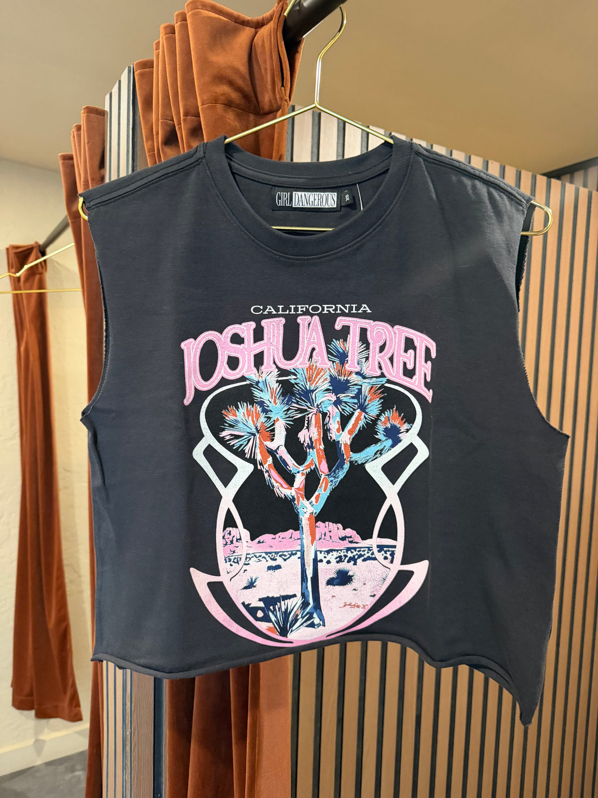 Girl-Dangerous Joshua Tree Electric Black Boxing Tee available in Joshua Tree at JT Trading Post