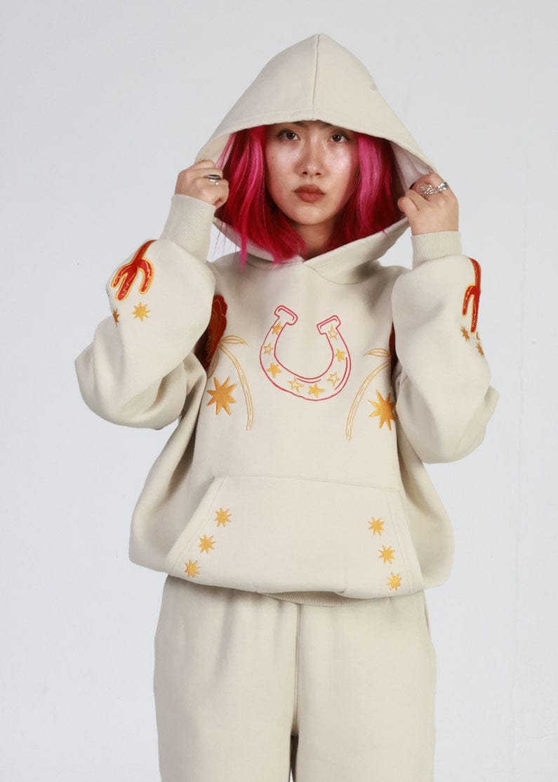 Girl-Dangerous Nudie Suit Bone Oversized Hoodie available in Joshua Tree at JT Trading Post