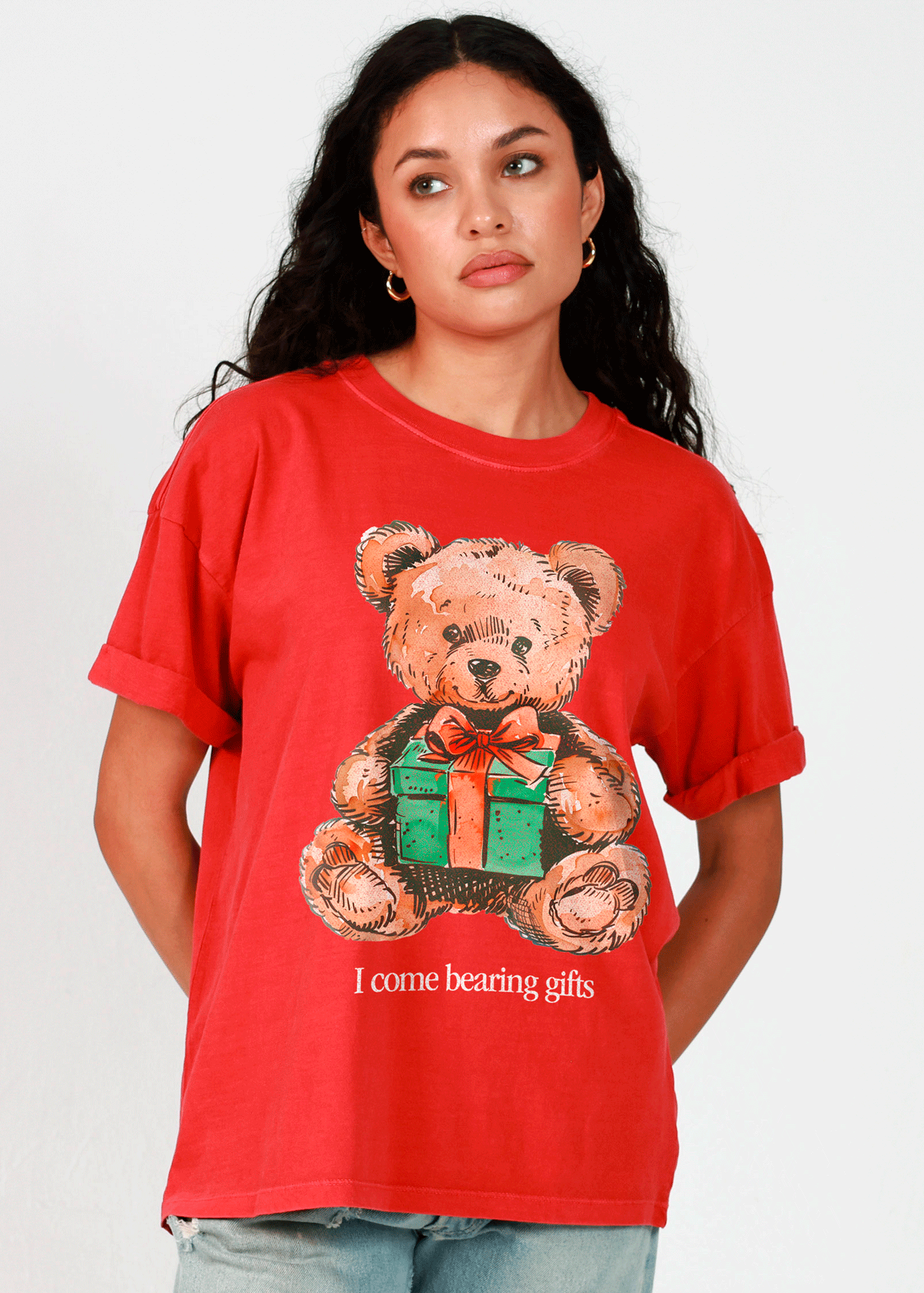 Girl-Dangerous Bearing Gifts Red Boyfriend Tee available in Joshua Tree at JT Trading Post