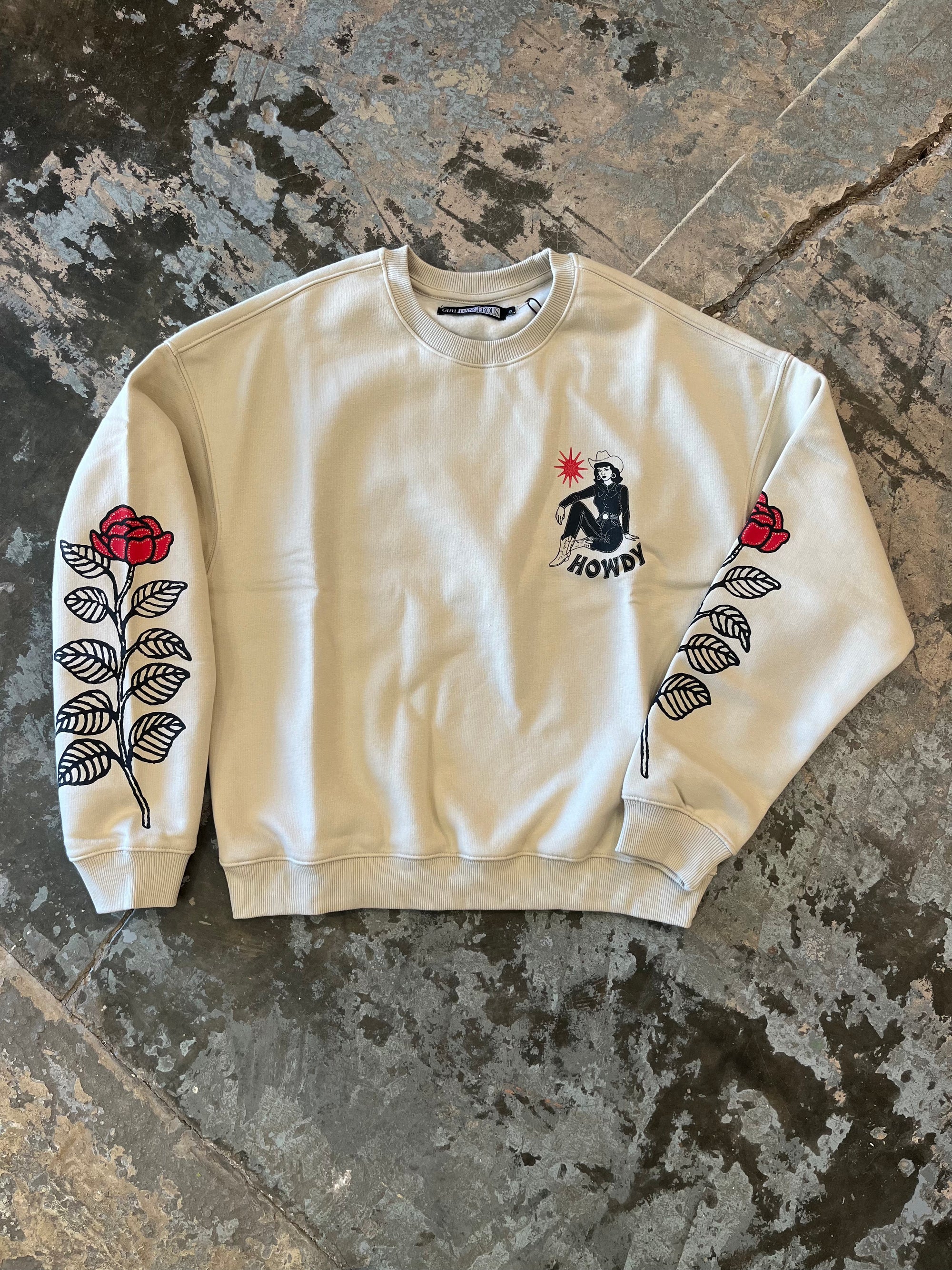 Girl-Dangerous Rodeo Crewneck Sweatshirt available in Joshua Tree at JT Trading Post