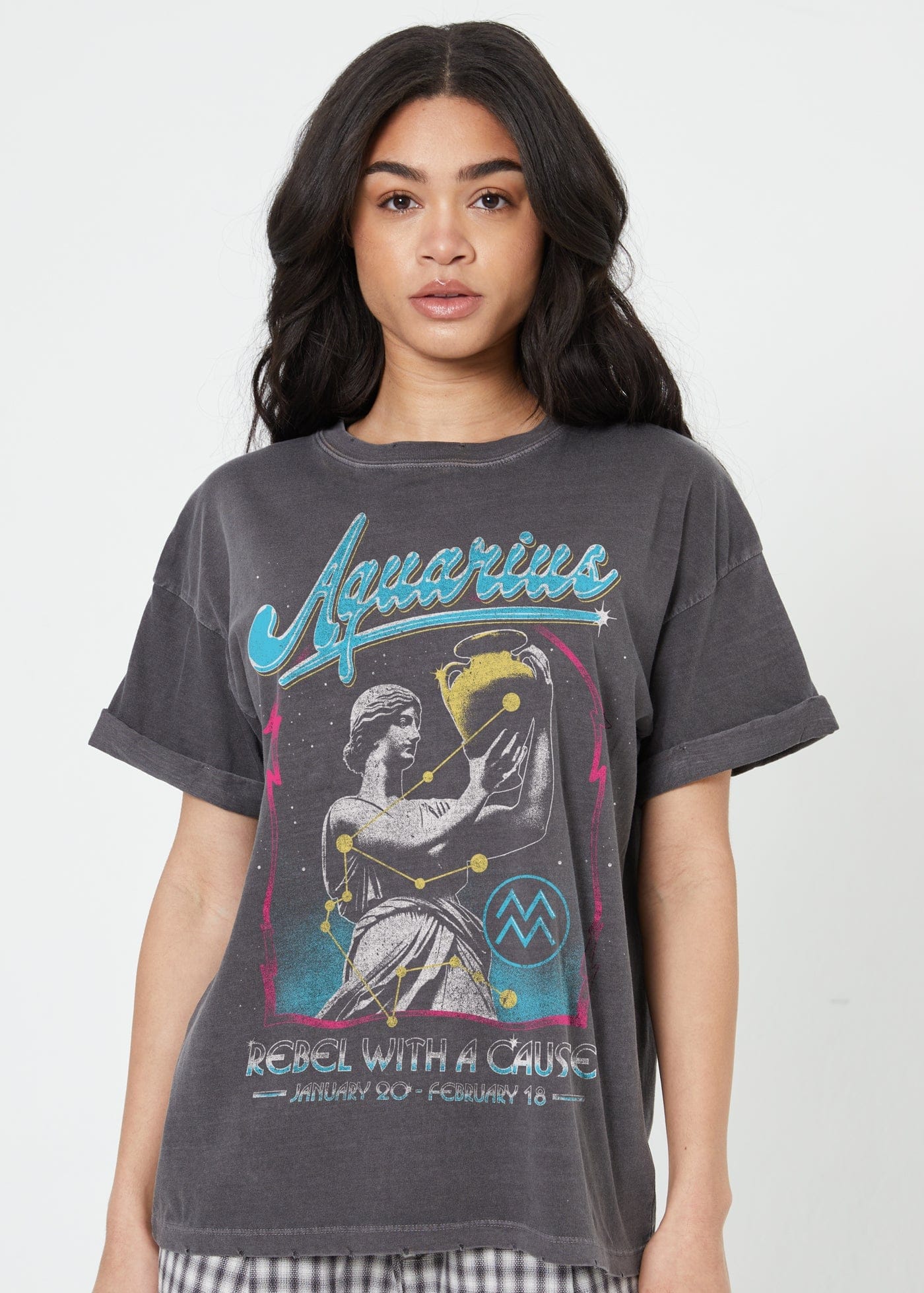 Girl-Dangerous Aquarius Reunion Tour Vintage Black Boyfriend Tee available in Joshua Tree at JT Trading Post