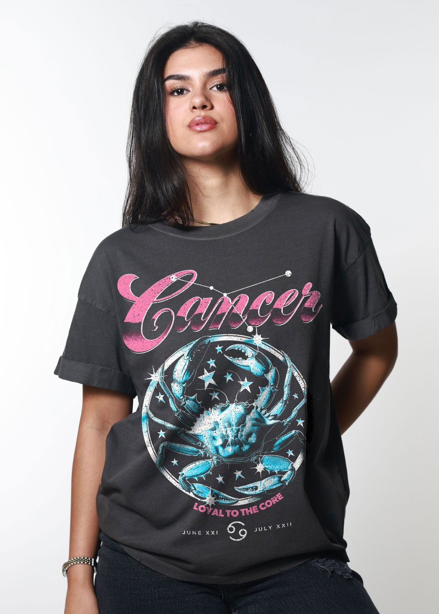 Girl-Dangerous Cancer Reunion Tour Vintage Black Boyfriend Tee available in Joshua Tree at JT Trading Post